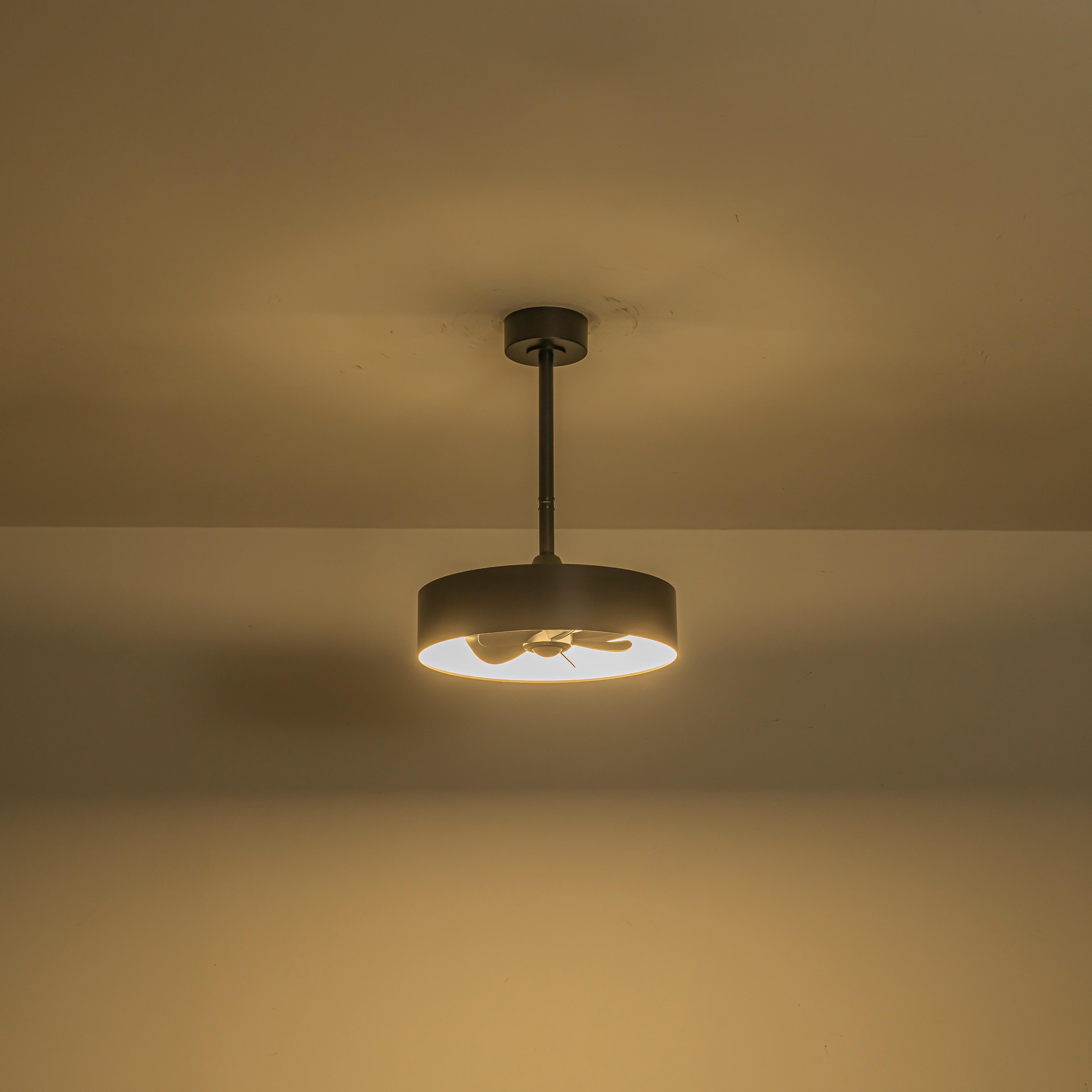 Glowlings 1-Light Modern 18"Wide Round Matte Black LED Ceiling Fan Light with Remote & APP