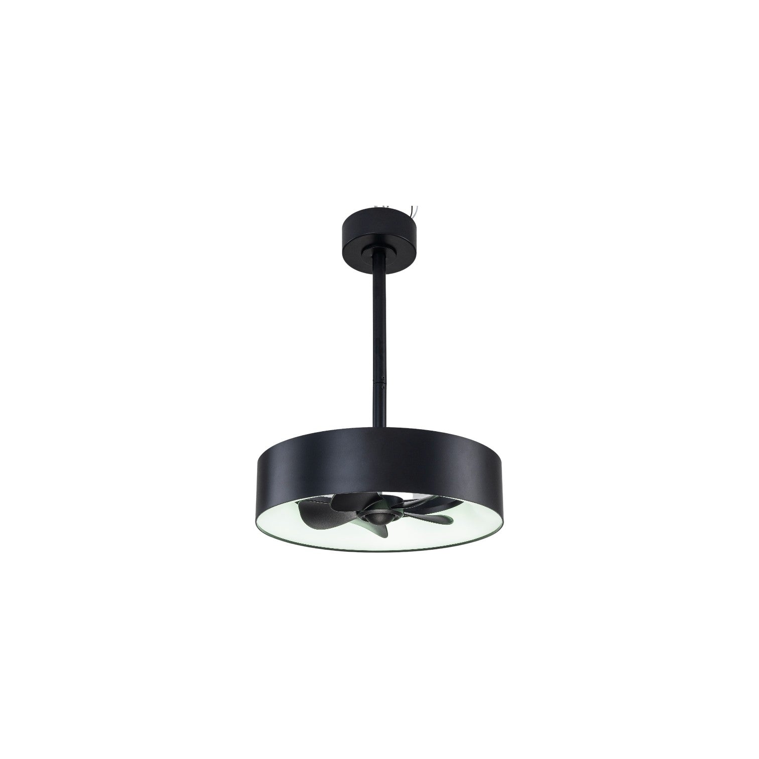 Glowlings 1-Light Modern 18"Wide Round Matte Black LED Ceiling Fan Light with Remote & APP