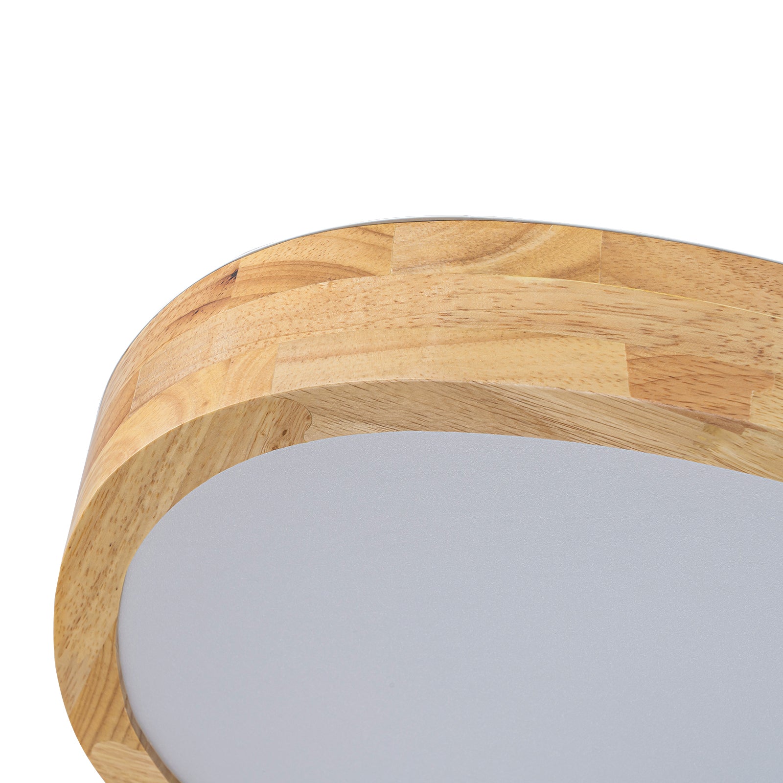 Glowlings 1-Light Modern 15"Wide Round Organic Wood LED Flush Mount Low Profile Ceiling Light