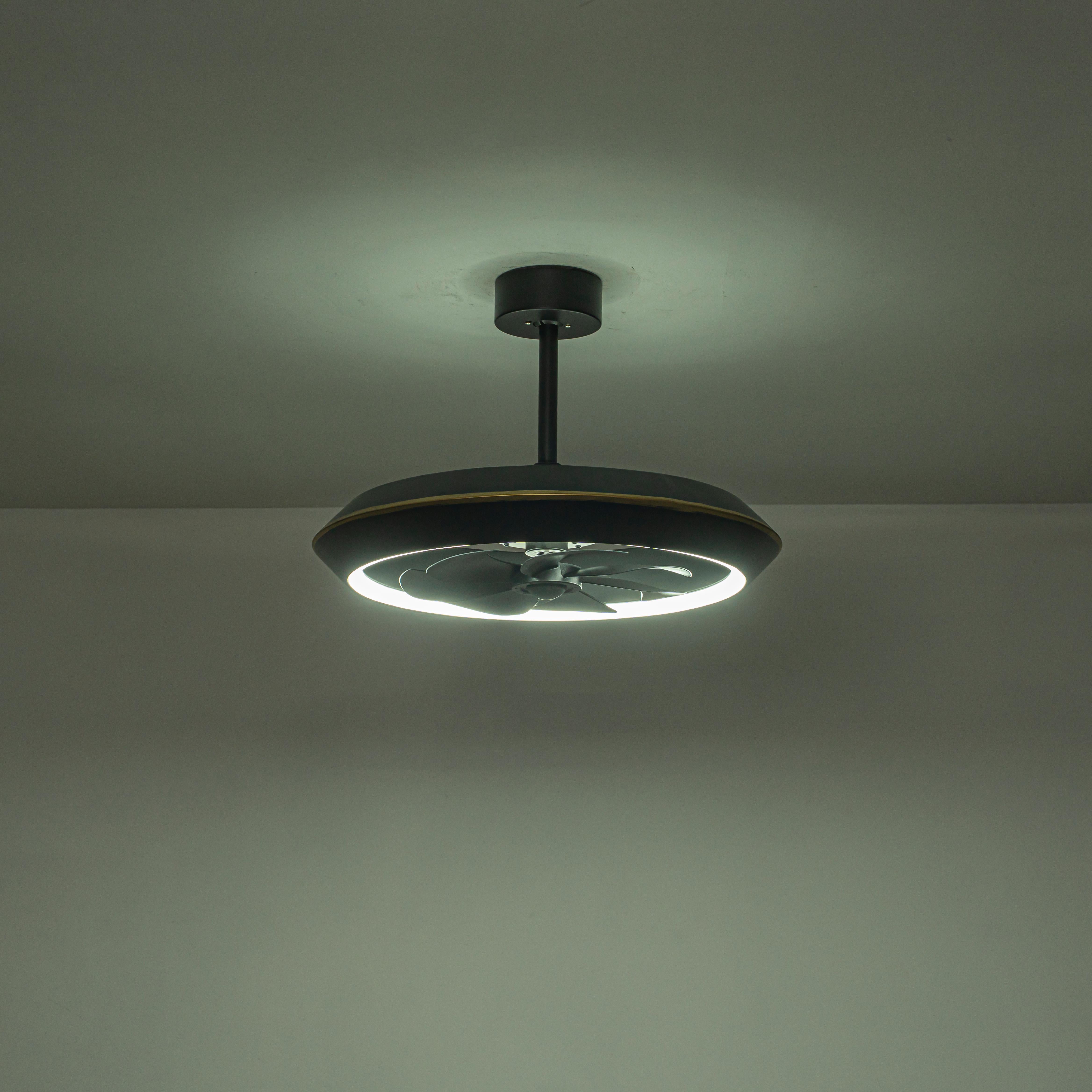 Glowlings 1-Light Modern Stepless Dimming Ring LED Ceiling Fan with Light Remote Control