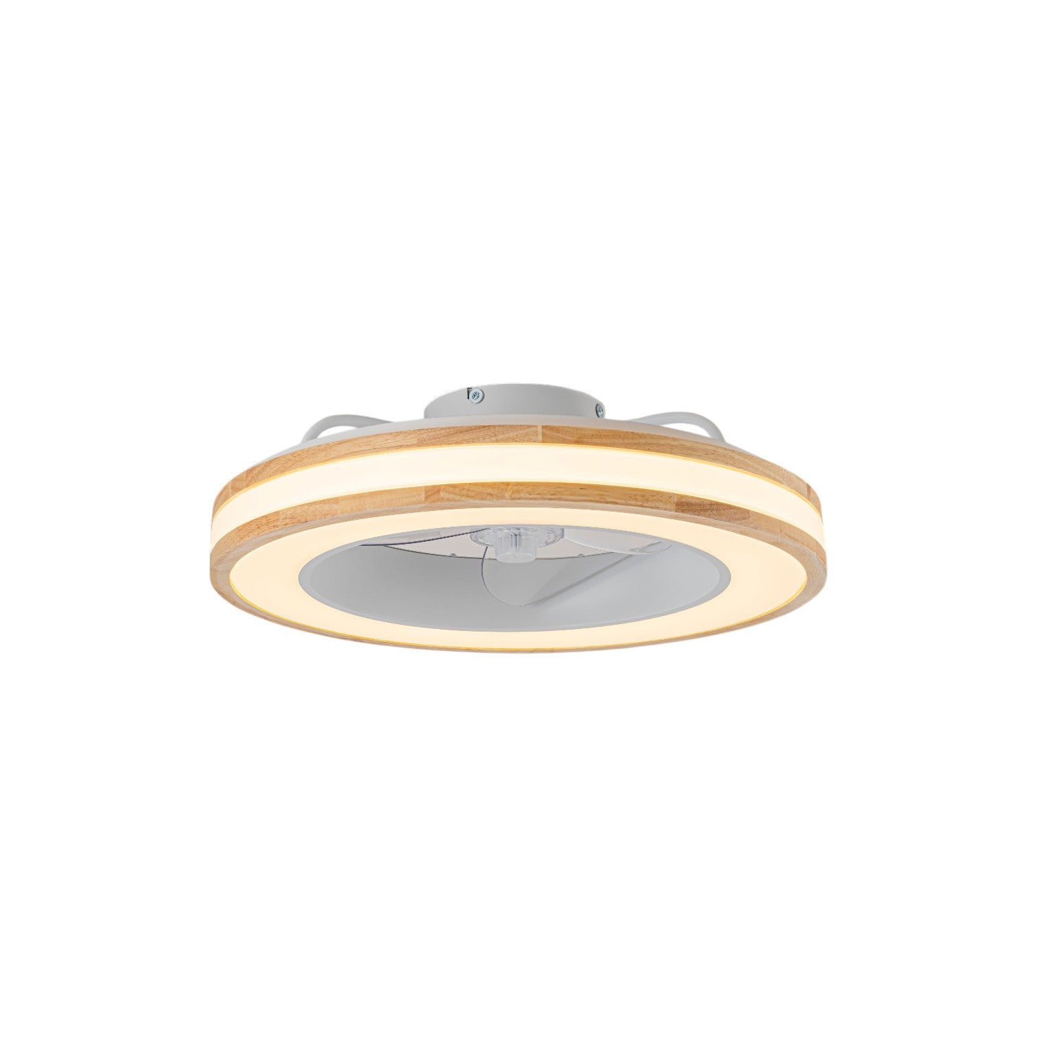 Glowlings 1-Light Natural Wood Grain Low Profile LED Ceiling Fan with Light Fandelier with Remote