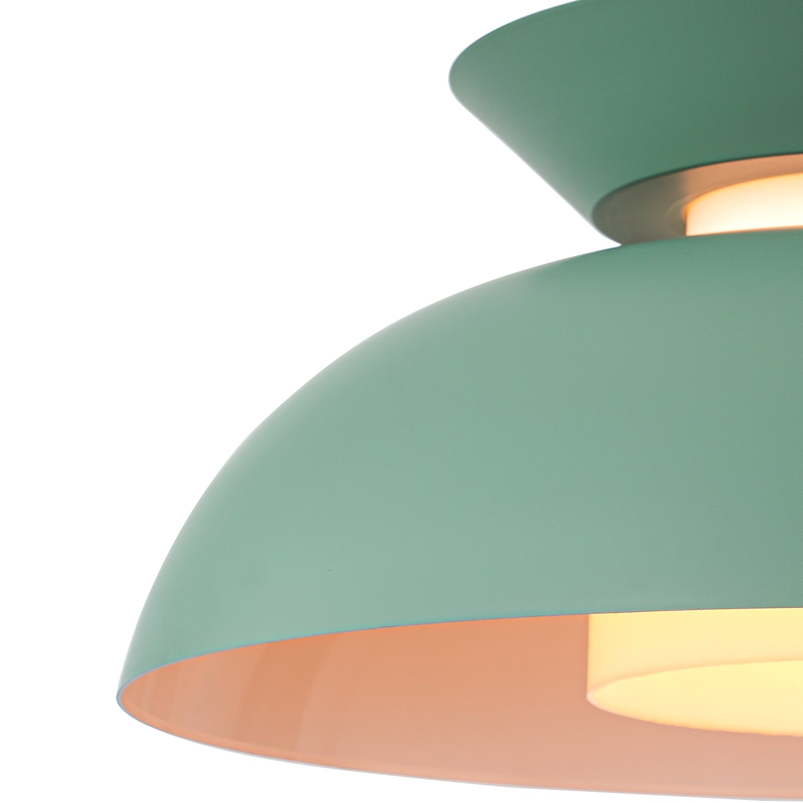 Glowlings 1-Light Nordic Industrial 14"Wide Macaron Green Dome Pendant Light