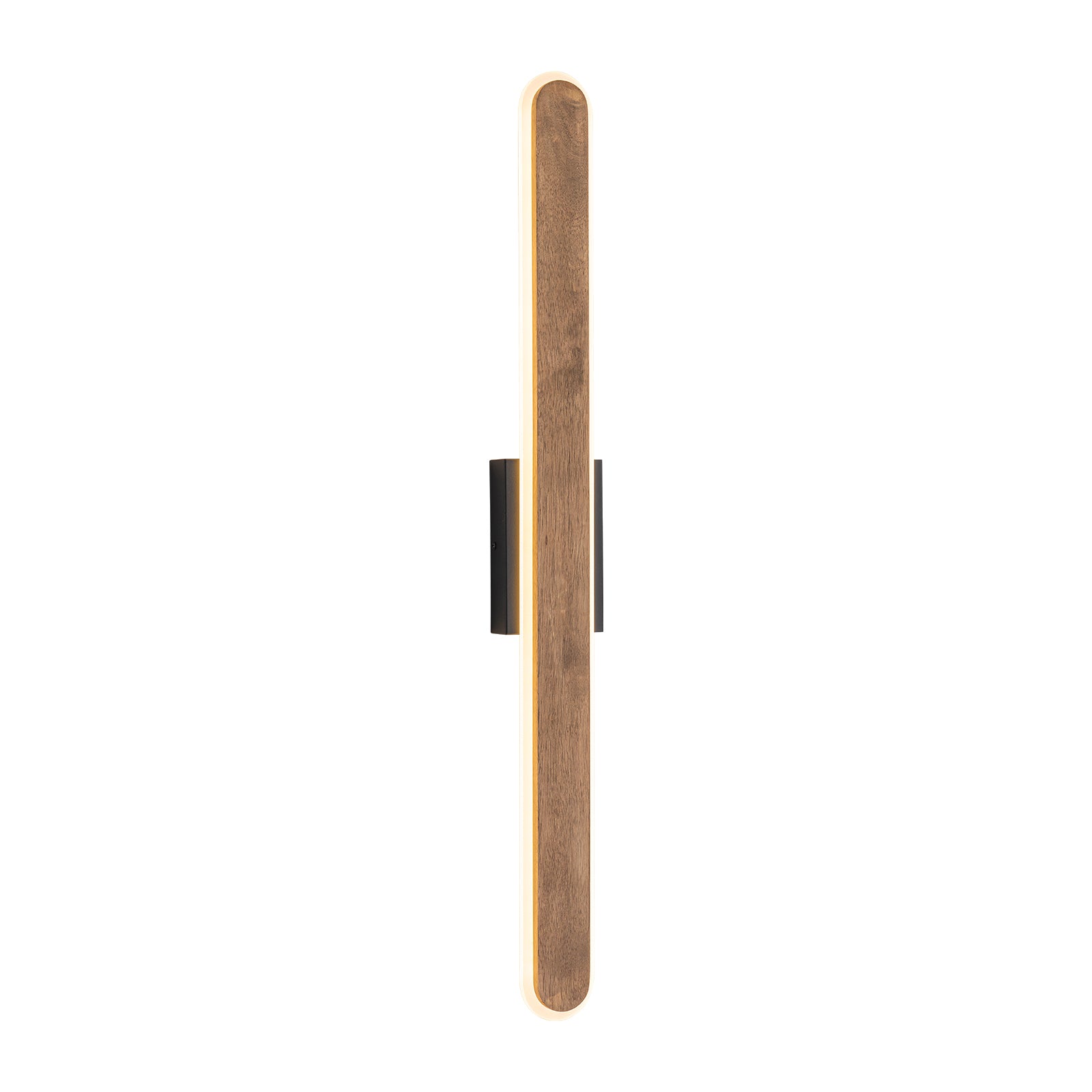 Glowlings 1-Light Organic Modern 36"High Wooden Walnut Finish Linear LED Wall Sconce