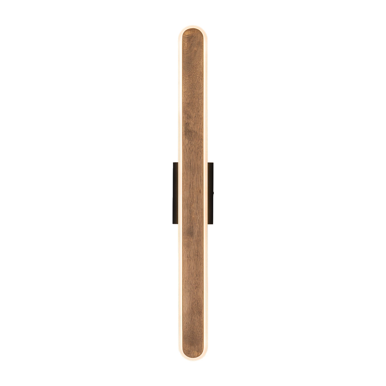 Glowlings 1-Light Organic Modern 36"High Wooden Walnut Finish Linear LED Wall Sconce