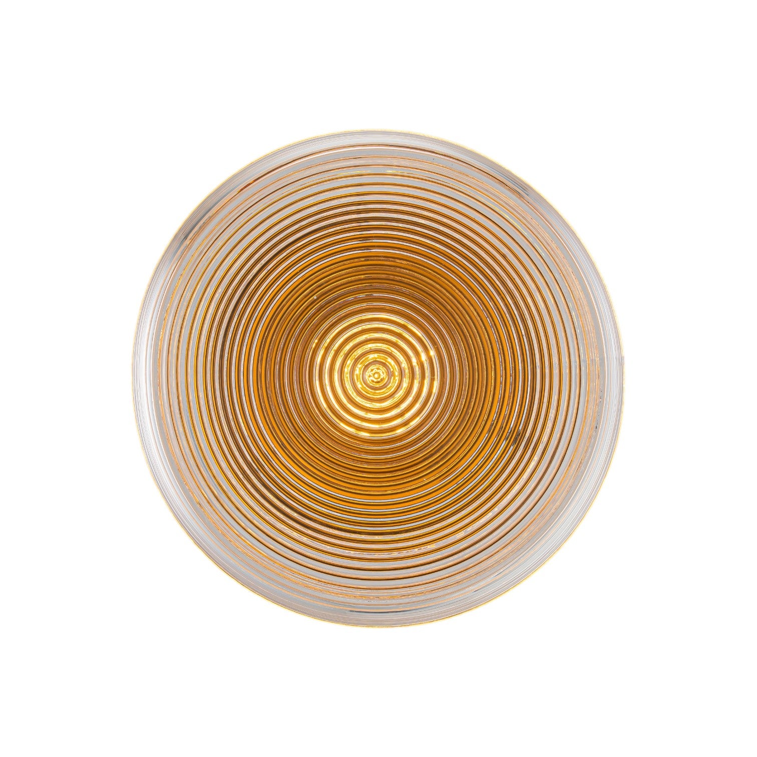 Glowlings 1-Light Retro Antique Gold Ribbed Clear Glass Flush Mount Ceiling Light