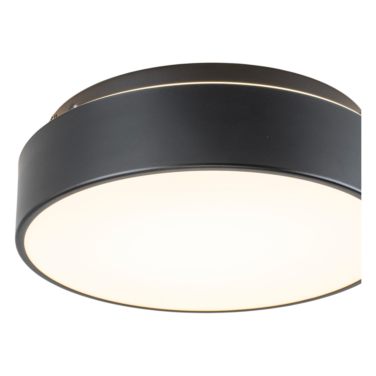 Glowlings 1-Light Modern 11"Wide Black/Warm Satin Gold Round Opal Glass LED Flush Mount with 5-CCT Selectable Switch