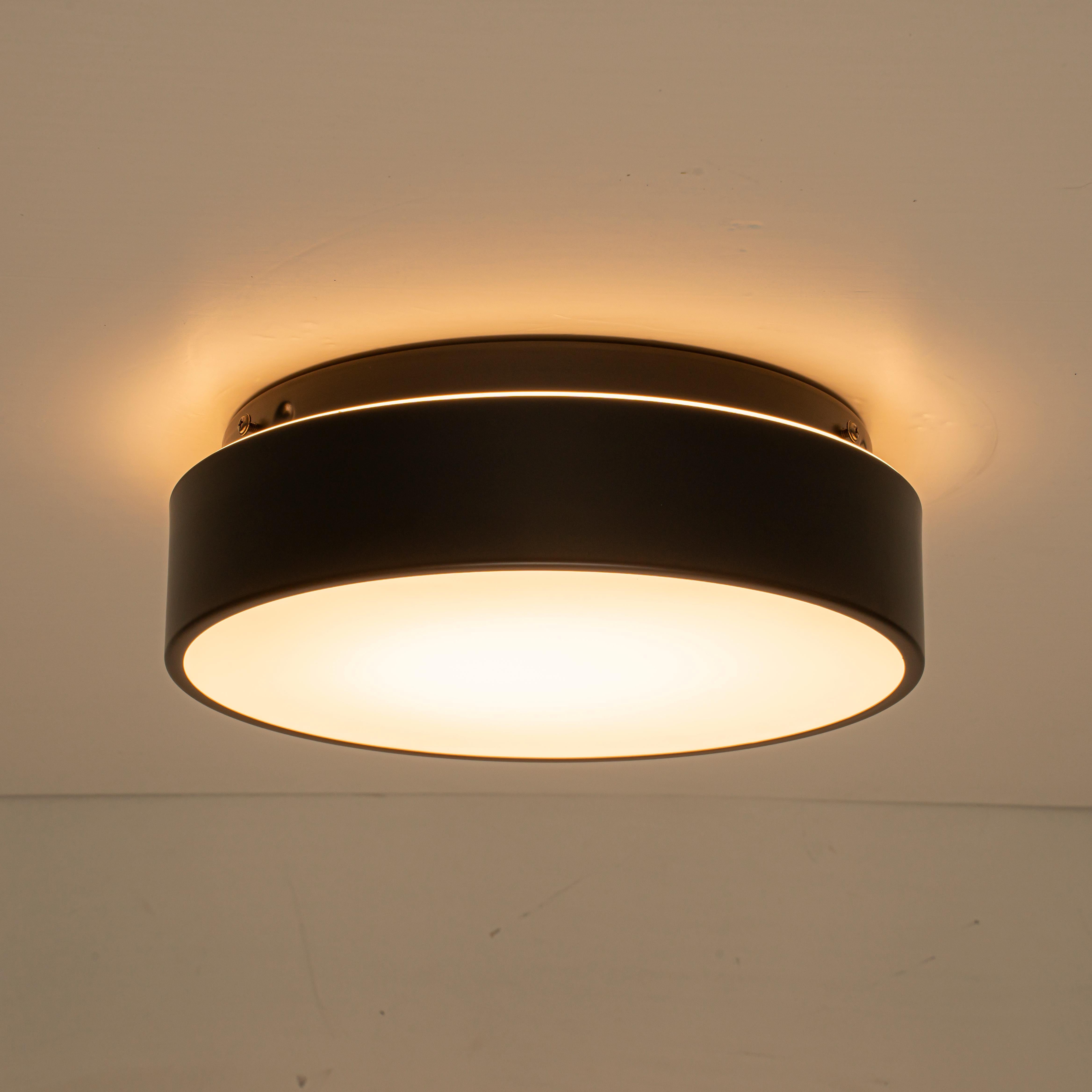 Glowlings 1-Light Modern 11"Wide Black/Warm Satin Gold Round Opal Glass LED Flush Mount with 5-CCT Selectable Switch