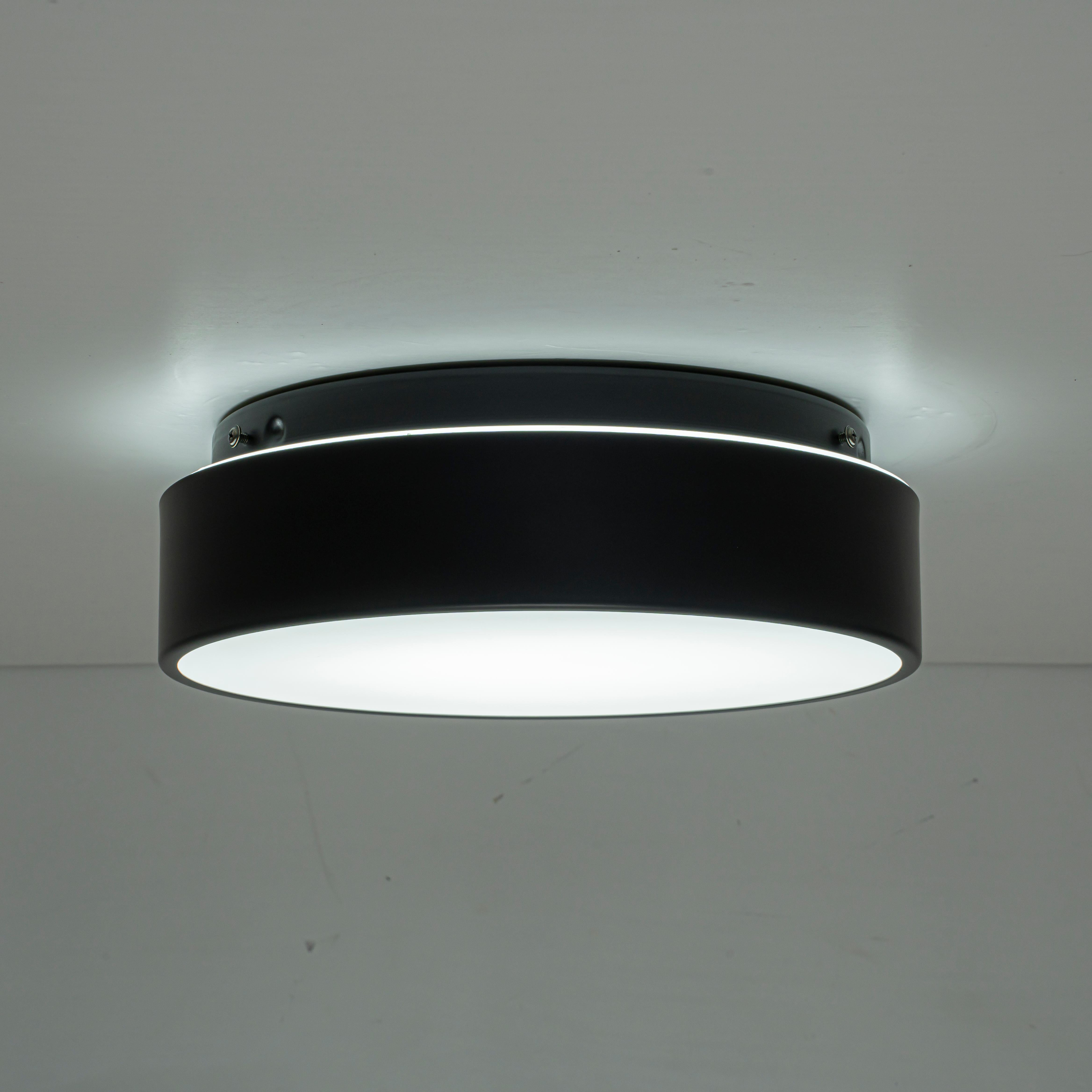 Glowlings 1-Light Modern 11"Wide Black/Warm Satin Gold Round Opal Glass LED Flush Mount with 5-CCT Selectable Switch
