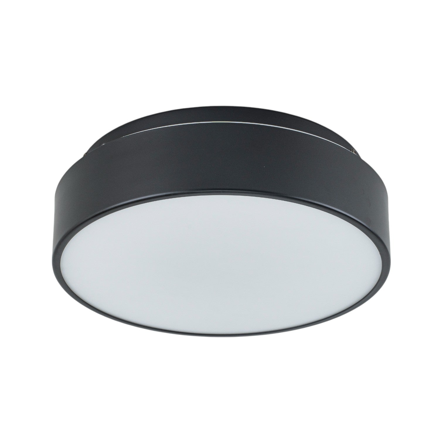 Glowlings 1-Light Modern 11"Wide Black/Warm Satin Gold Round Opal Glass LED Flush Mount with 5-CCT Selectable Switch
