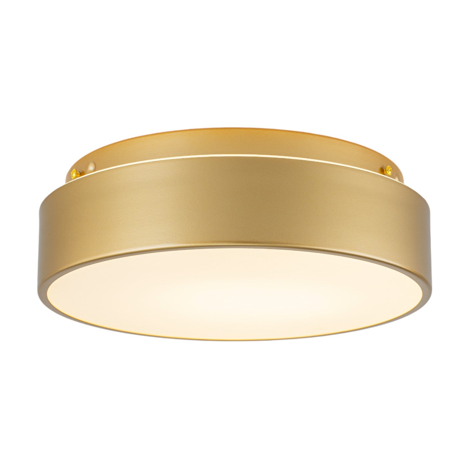 Glowlings 1-Light Modern 11"Wide Black/Warm Satin Gold Round Opal Glass LED Flush Mount with 5-CCT Selectable Switch