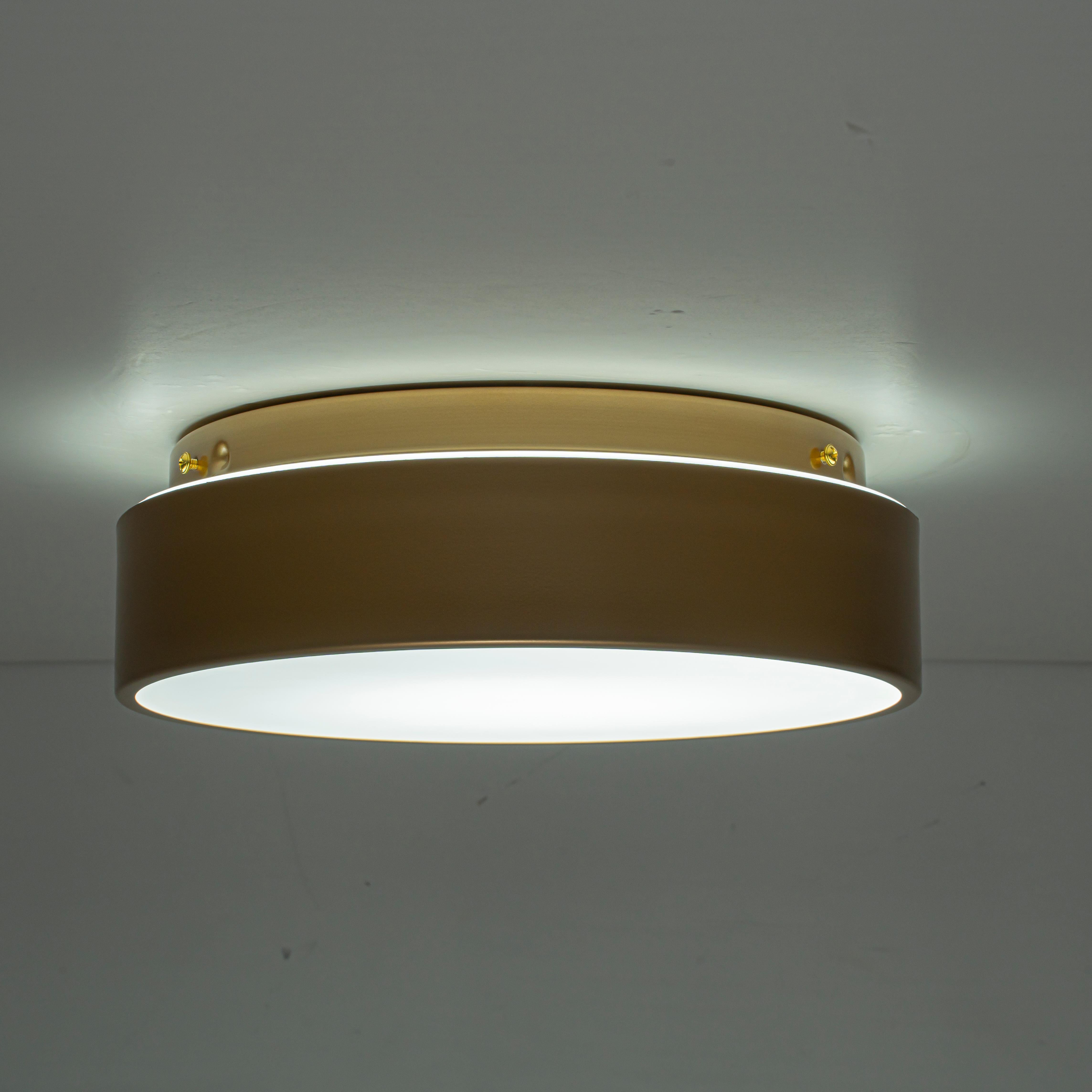 Glowlings 1-Light Modern 11"Wide Black/Warm Satin Gold Round Opal Glass LED Flush Mount with 5-CCT Selectable Switch