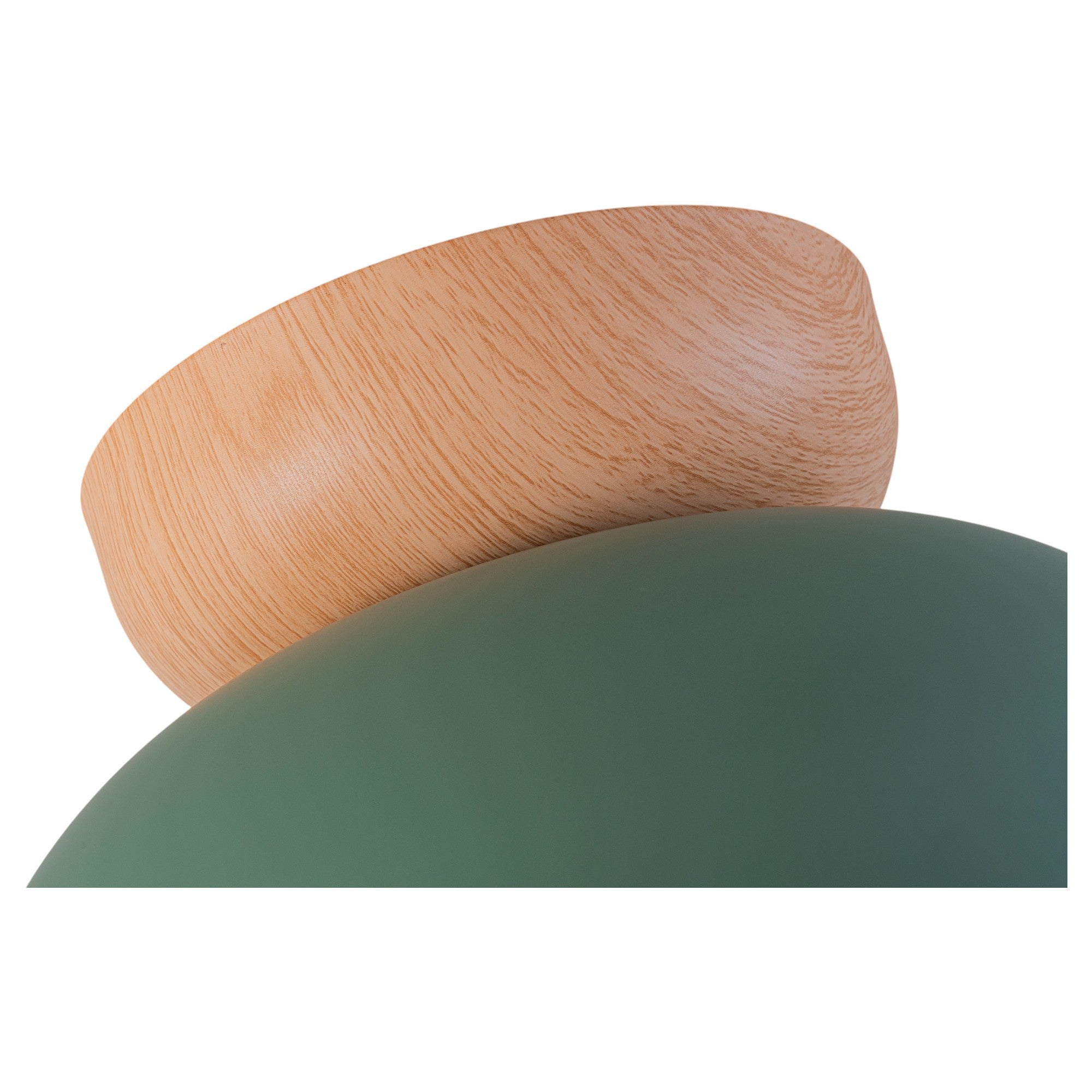 Glowlings 1-Light Modern 11"Wide Blue/Green Small Dome Wood Flush Mount Celiling Light