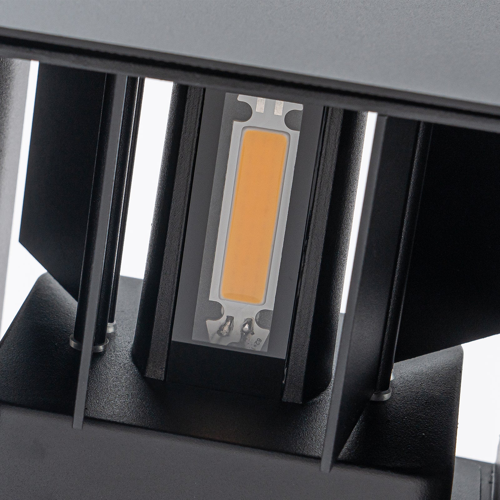 Glowlings 1-flammige kleine quadratische drehbare Wandleuchte für den Außenbereich in Mattschwarz