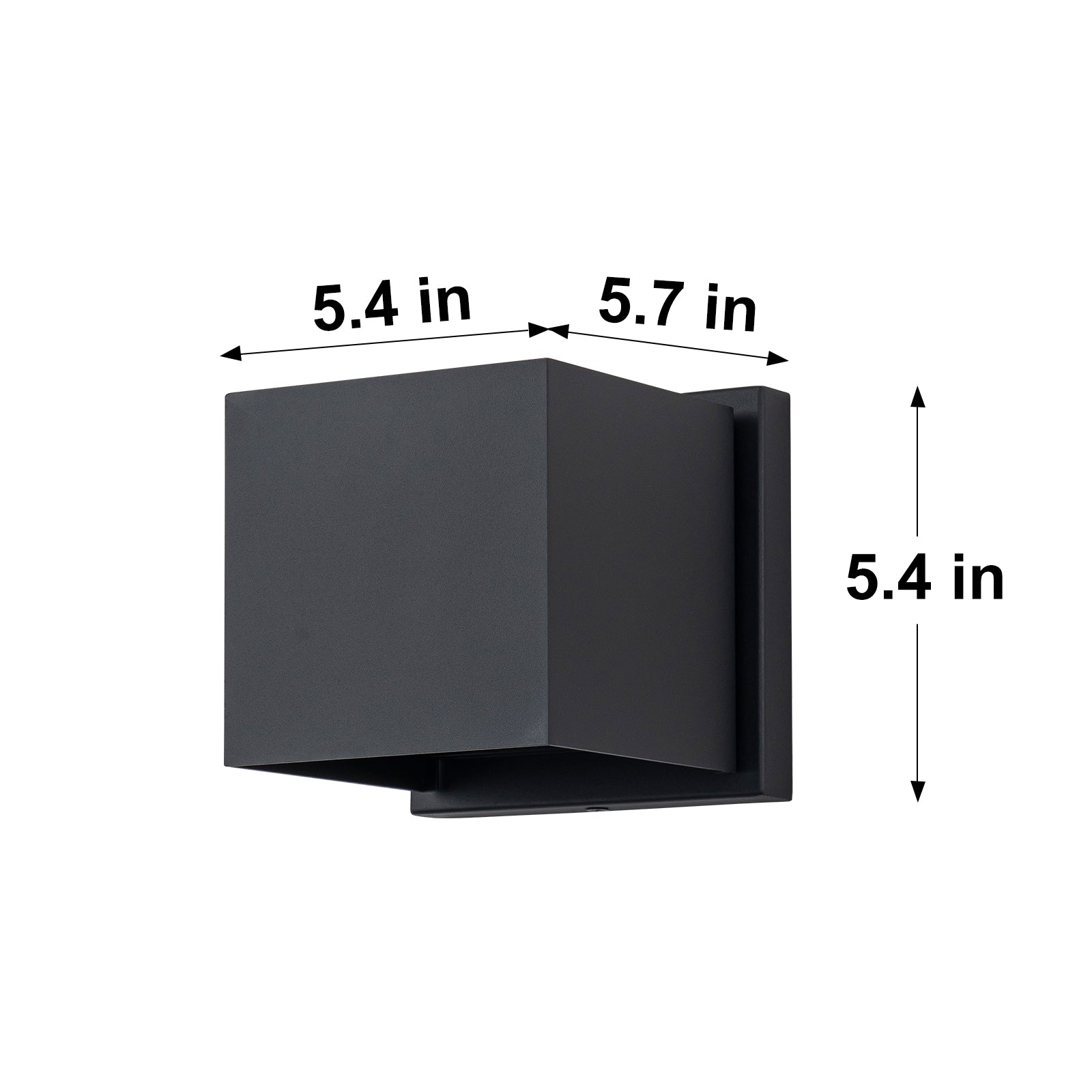 Glowlings 1-Light Small Square Rotatable Matte Black Outdoor Wall Sconce