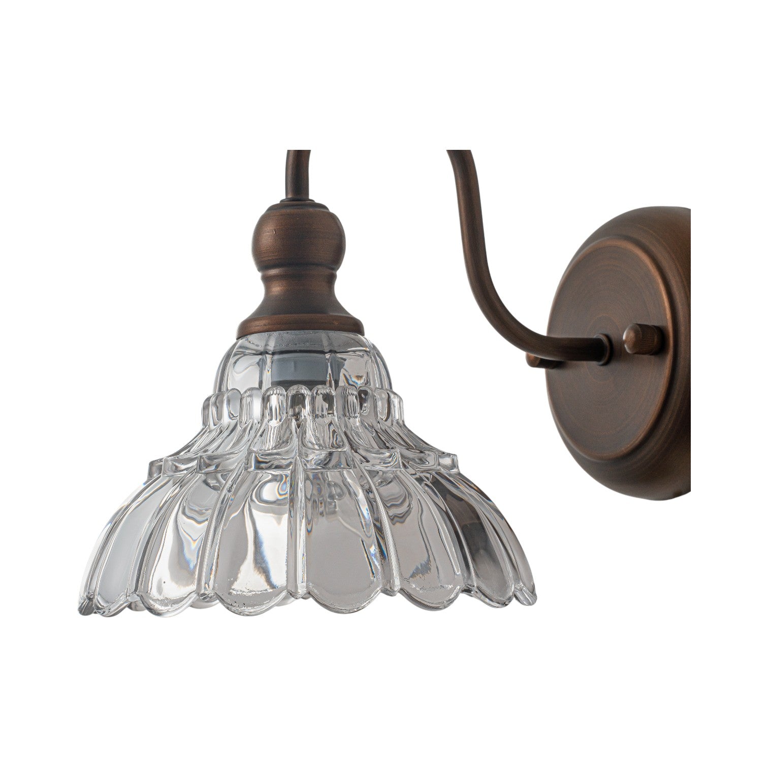 Glowlings 3/4-flammige Badezimmer-Waschtischleuchte im Vintage-Stil, Antik-Bronze, Glas, blumenförmig, über dem Spiegel