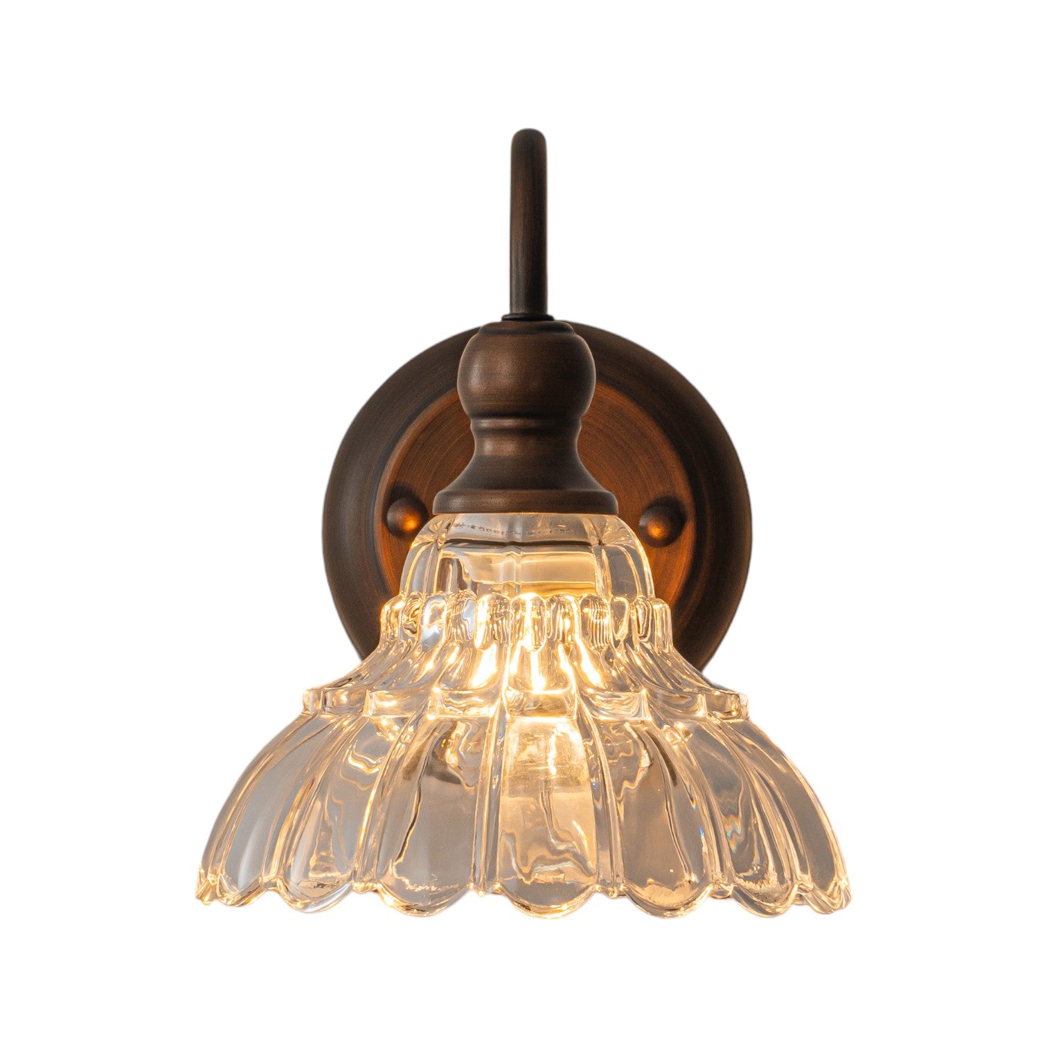 Glowlings 3/4-flammige Badezimmer-Waschtischleuchte im Vintage-Stil, Antik-Bronze, Glas, blumenförmig, über dem Spiegel