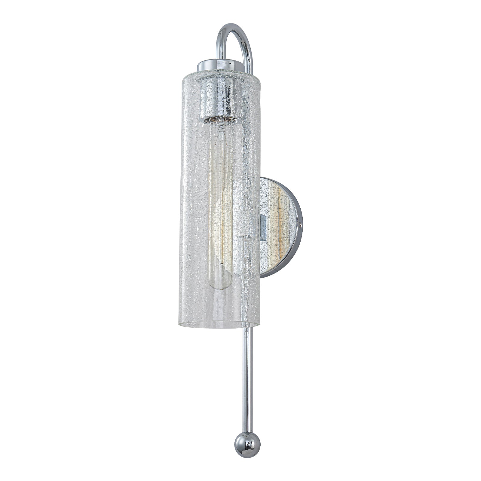 Glowlings 1-Light Vintage Crackle Glass Antique Brass Wall Sconce Bathroom Vanity Light