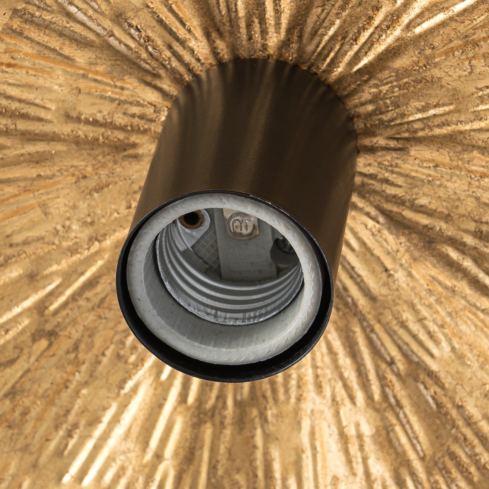 Glowlings 1-Light Vintage 13"Wide Gold Foil Flower Shape Flush Mount Ceiling Light