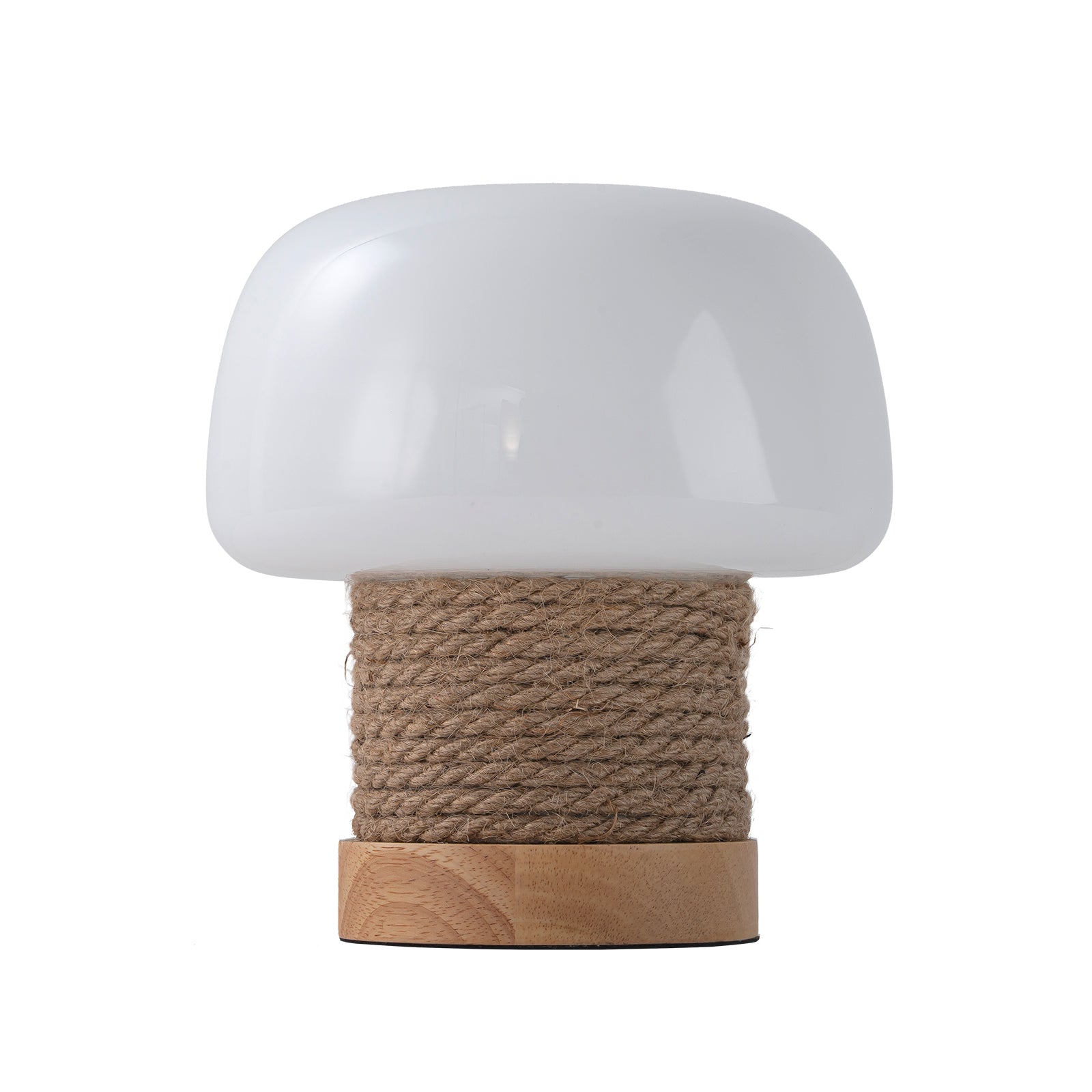 Glowlings 1-Licht Vintage Pilz Glas Holz kleine Tischlampe Nachtlicht