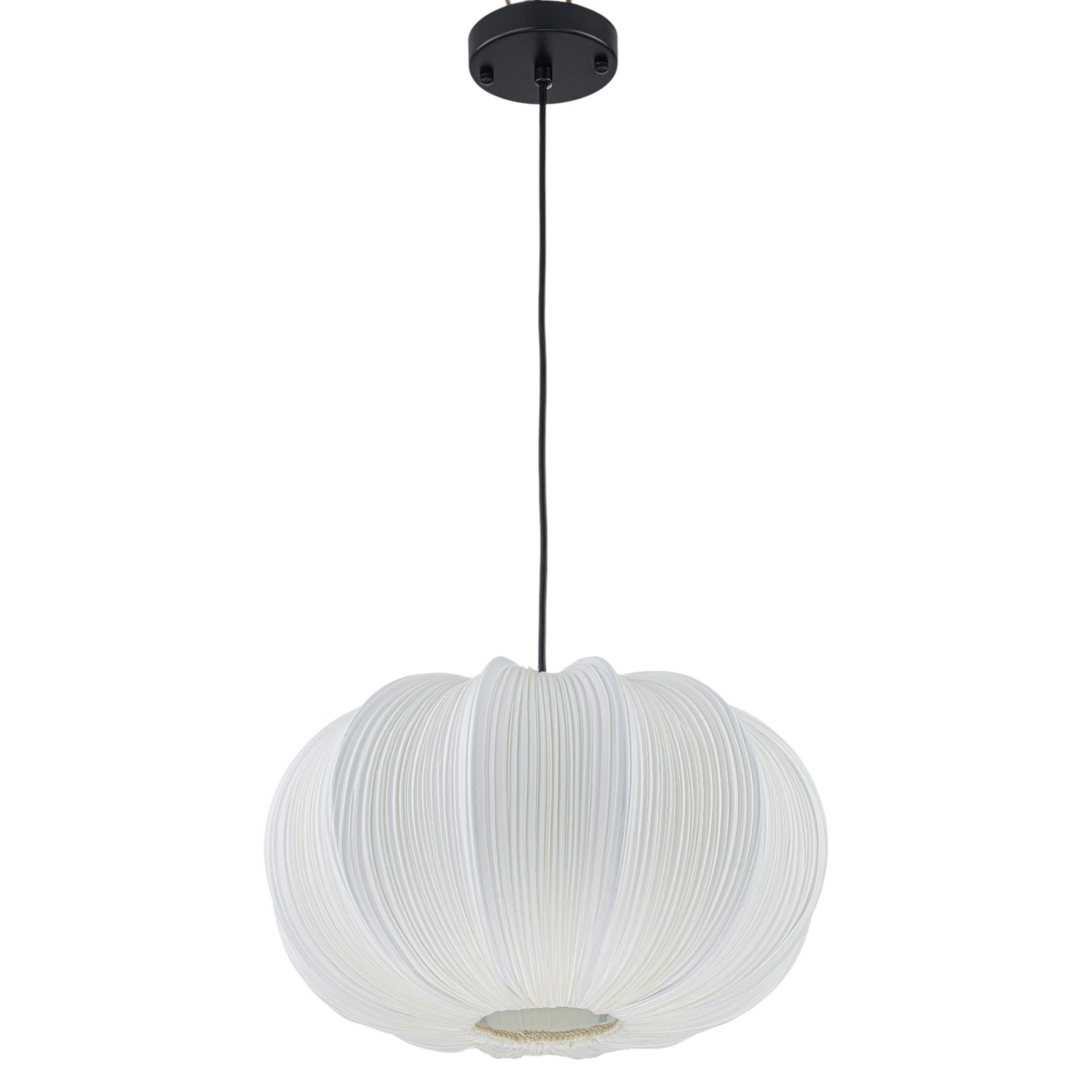 Glowlings 1-Light Vintage 16"Wide Pleated White Fabric Shade Chandelier