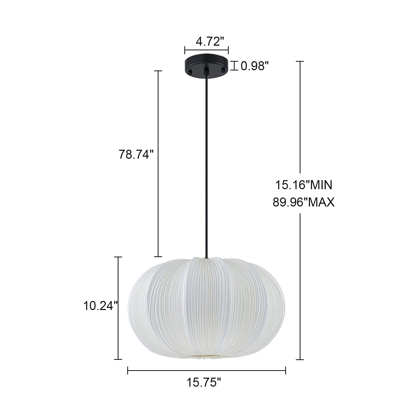 Glowlings 1-Light Vintage 16"Wide Pleated White Fabric Shade Chandelier