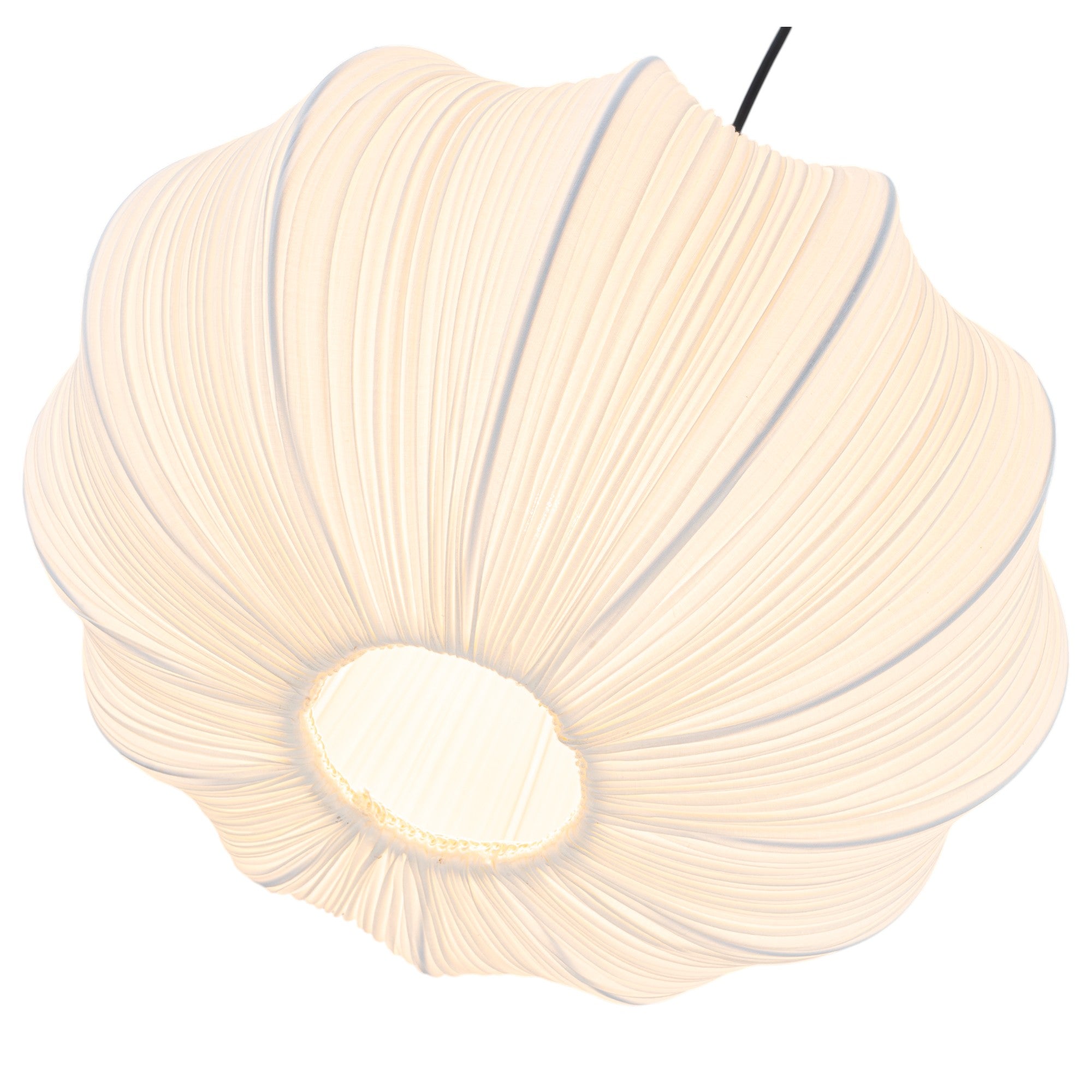 Glowlings 1-Light Vintage 16"Wide Pleated White Fabric Shade Chandelier