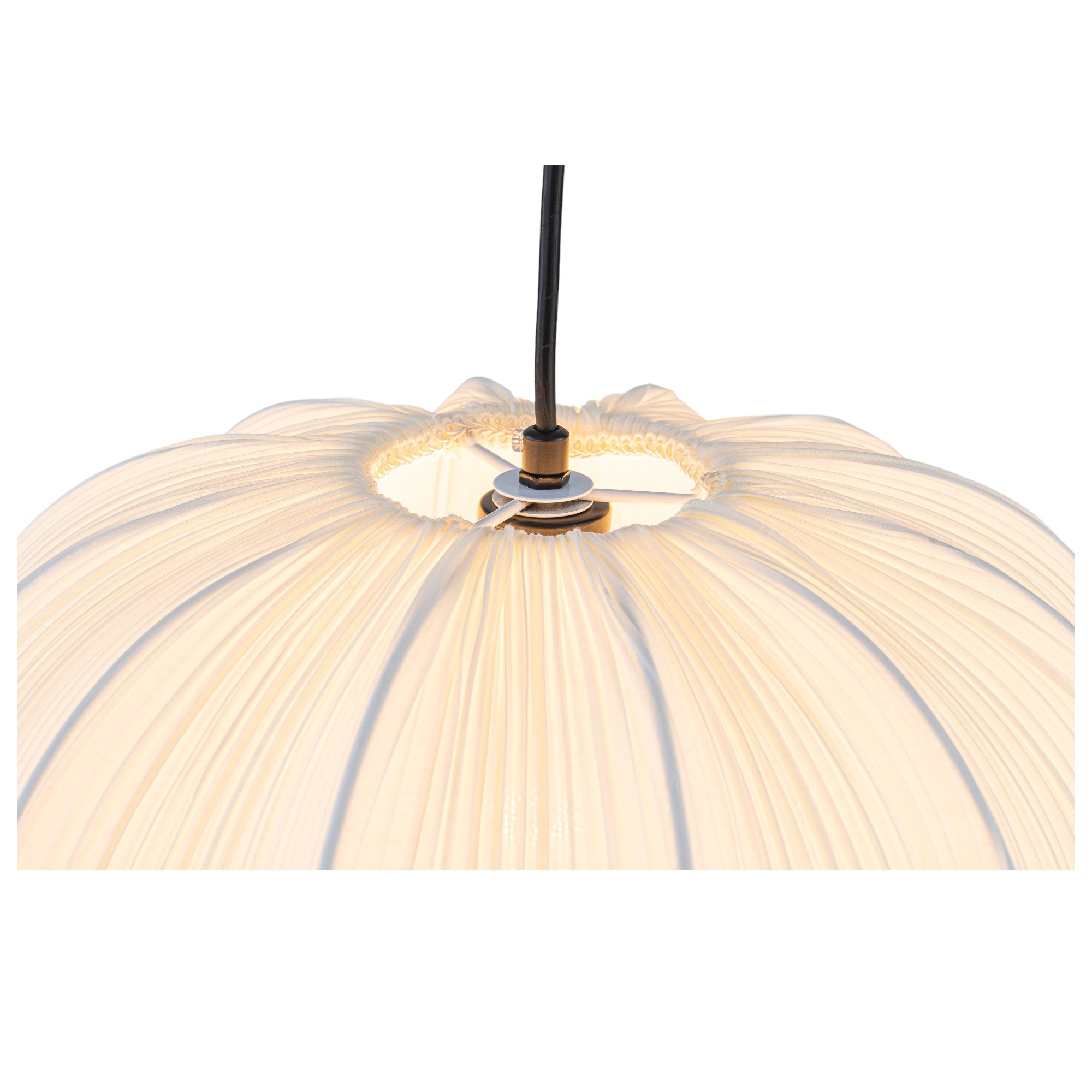 Glowlings 1-Light Vintage 16"Wide Pleated White Fabric Shade Chandelier