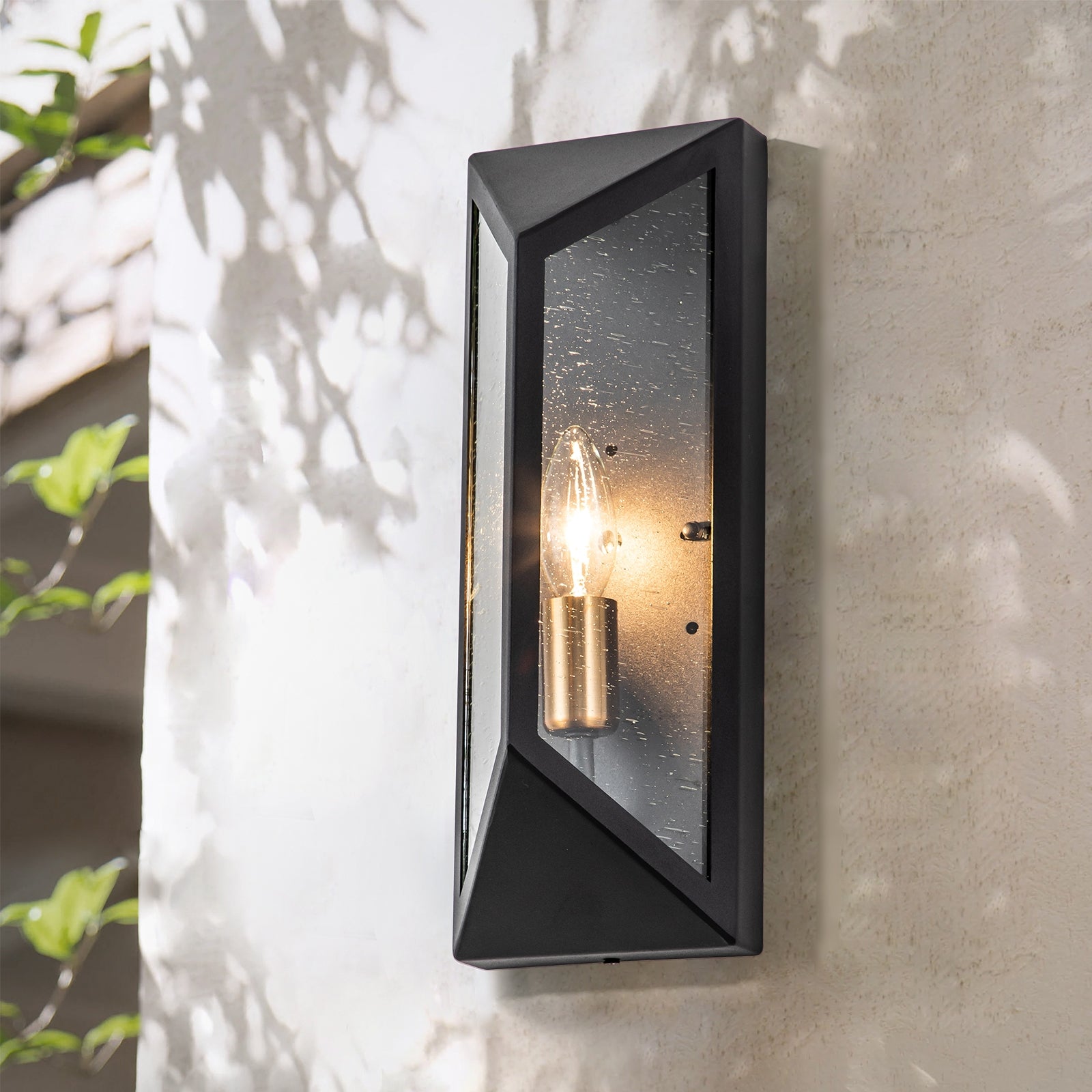 Seeded outlet glass sconce