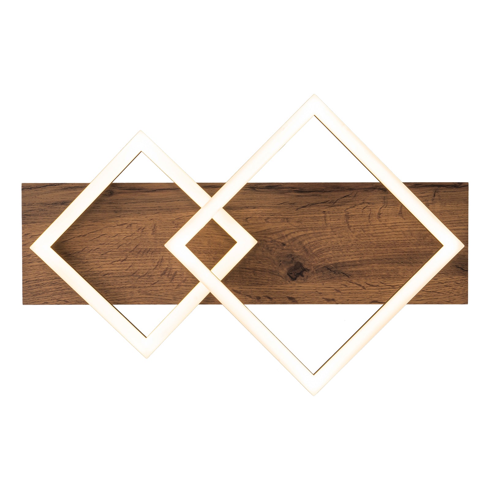 Glowlings 2-flammige Farmhouse-Deckenleuchte, 48,3 cm breit, rechteckig, integrierte LED-Holz-Deckenleuchte