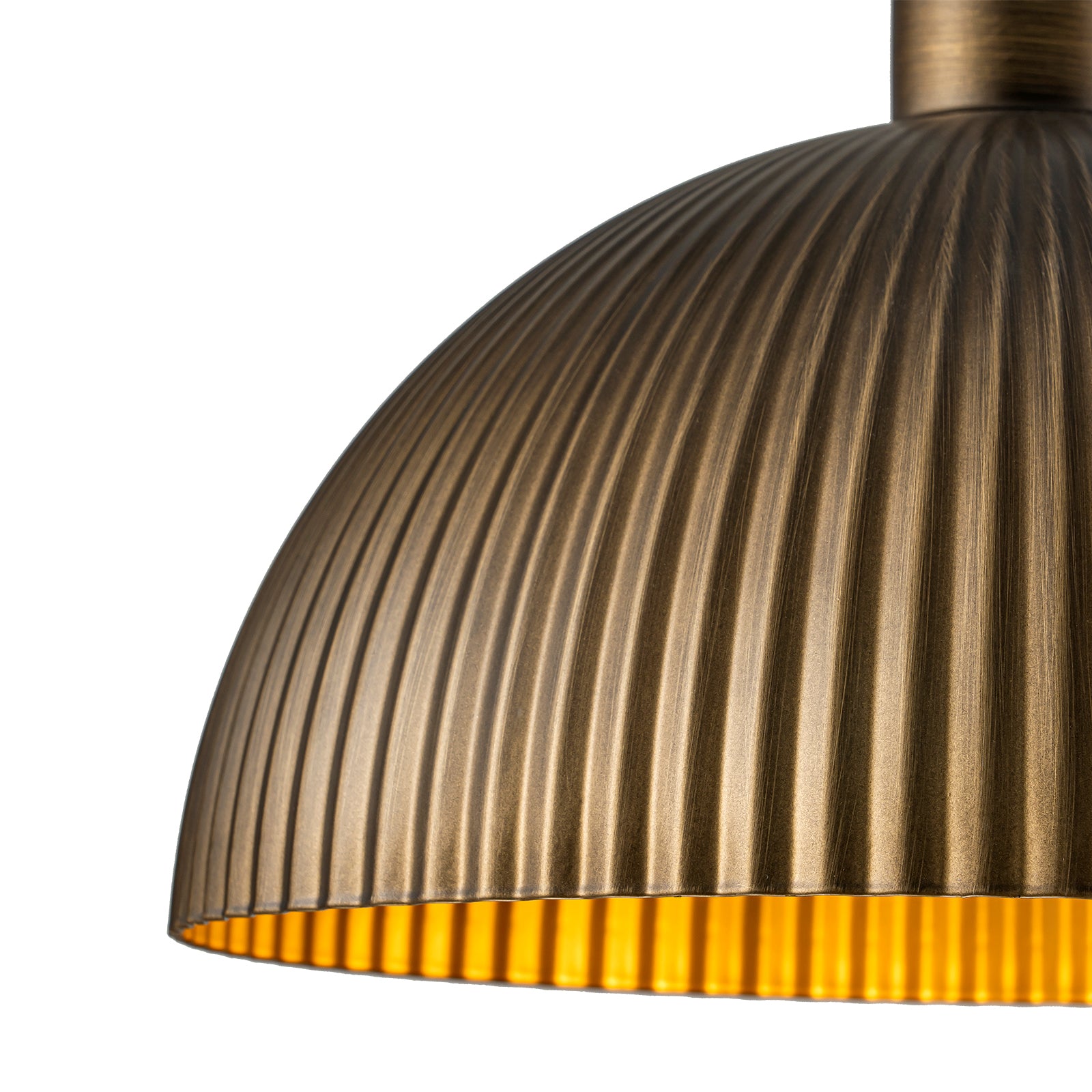 Glowlings 2-flammige, 83,8 cm breite, übergroße, gerippte Kuppel-Pendelleuchte im Industriestil im Antik-Bronze-Stil