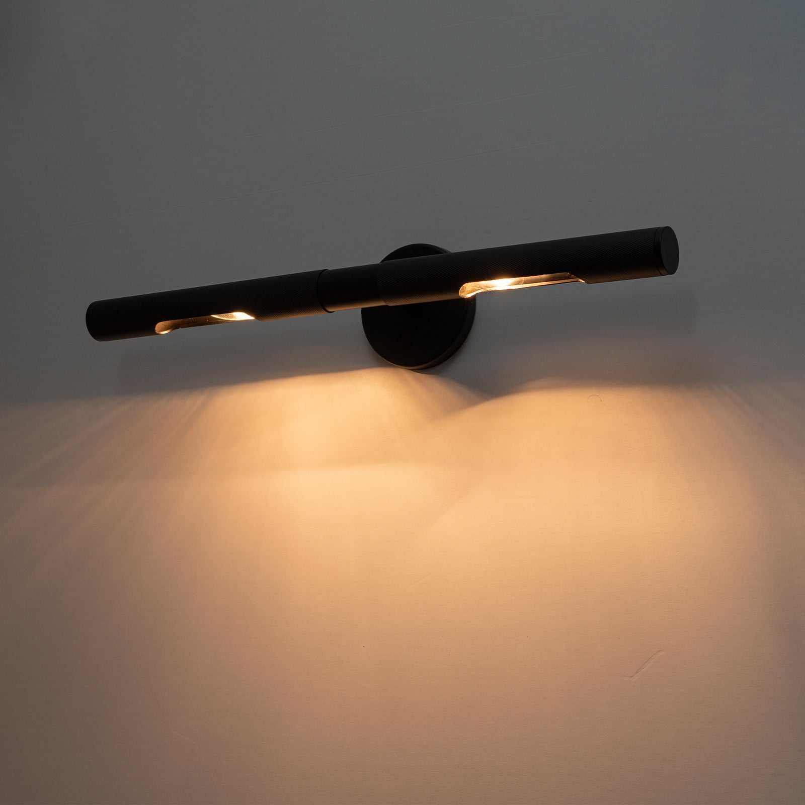 Glowlings 2-Light Modern 24"Wide Knurling Texture Antique Linear Picture Light Wall Sconce