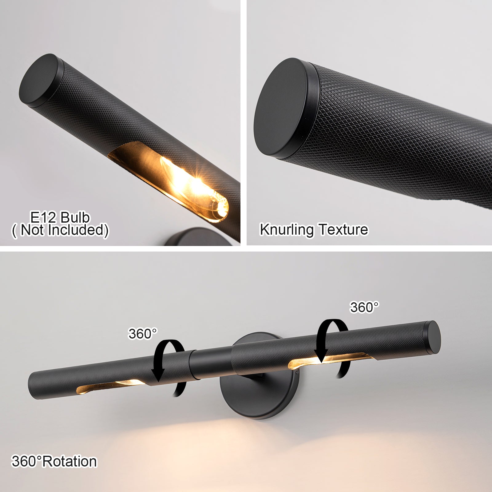 Glowlings 2-Light Modern 24"Wide Knurling Texture Antique Linear Picture Light Wall Sconce