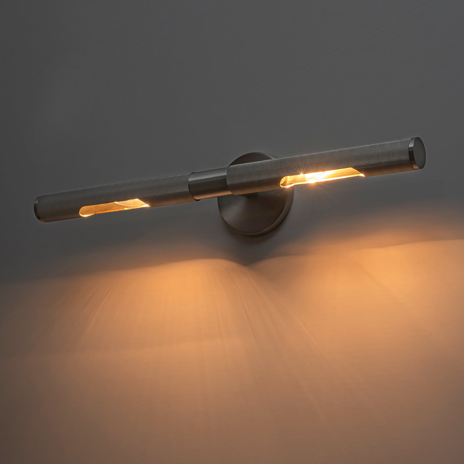 Glowlings 2-Light Modern 24"Wide Knurling Texture Antique Linear Picture Light Wall Sconce