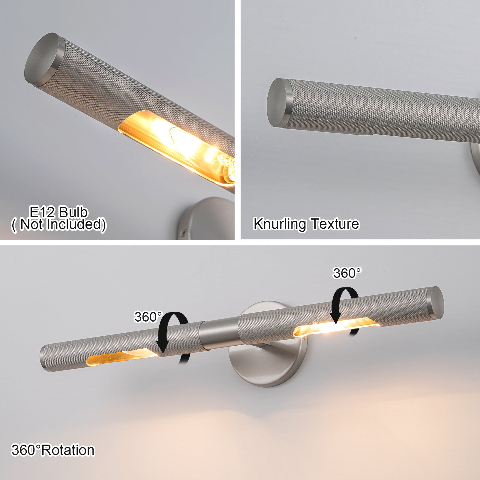 Glowlings 2-Light Modern 24"Wide Knurling Texture Antique Linear Picture Light Wall Sconce
