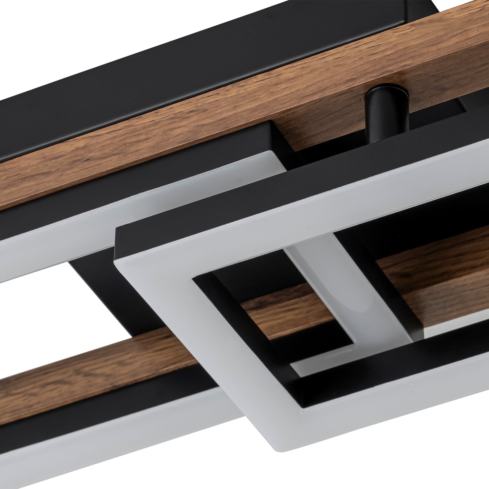 Glowlings 2-Licht Farmhouse 28" breites Rechteck 360° drehbare LED-Holz-Unterputzleuchte