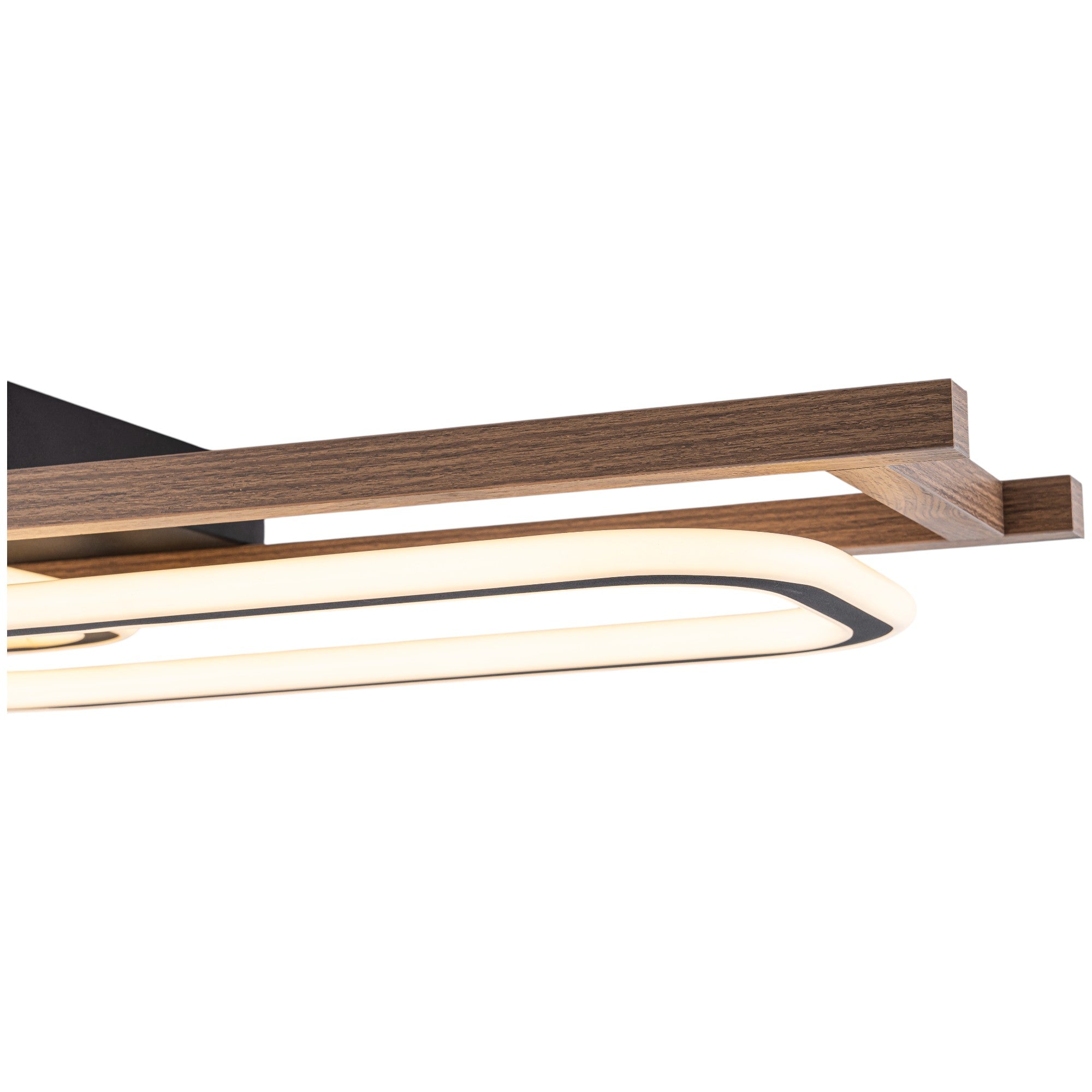 Glowlings 1/2/3-Light Farmhouse Rounded Rectangular LED Wood Flush Mount Celiling Light