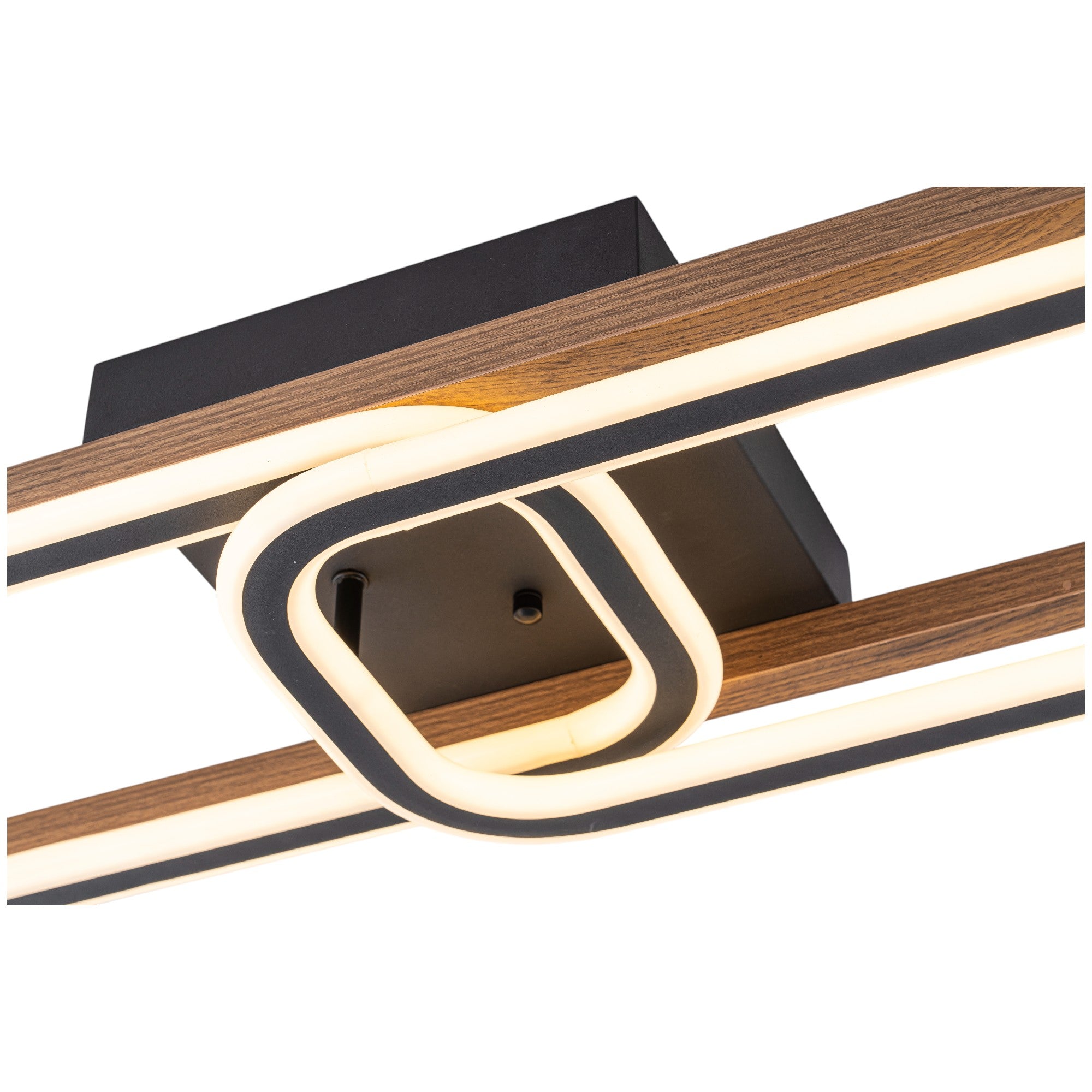 Glowlings 1/2/3-Light Farmhouse Rounded Rectangular LED Wood Flush Mount Celiling Light