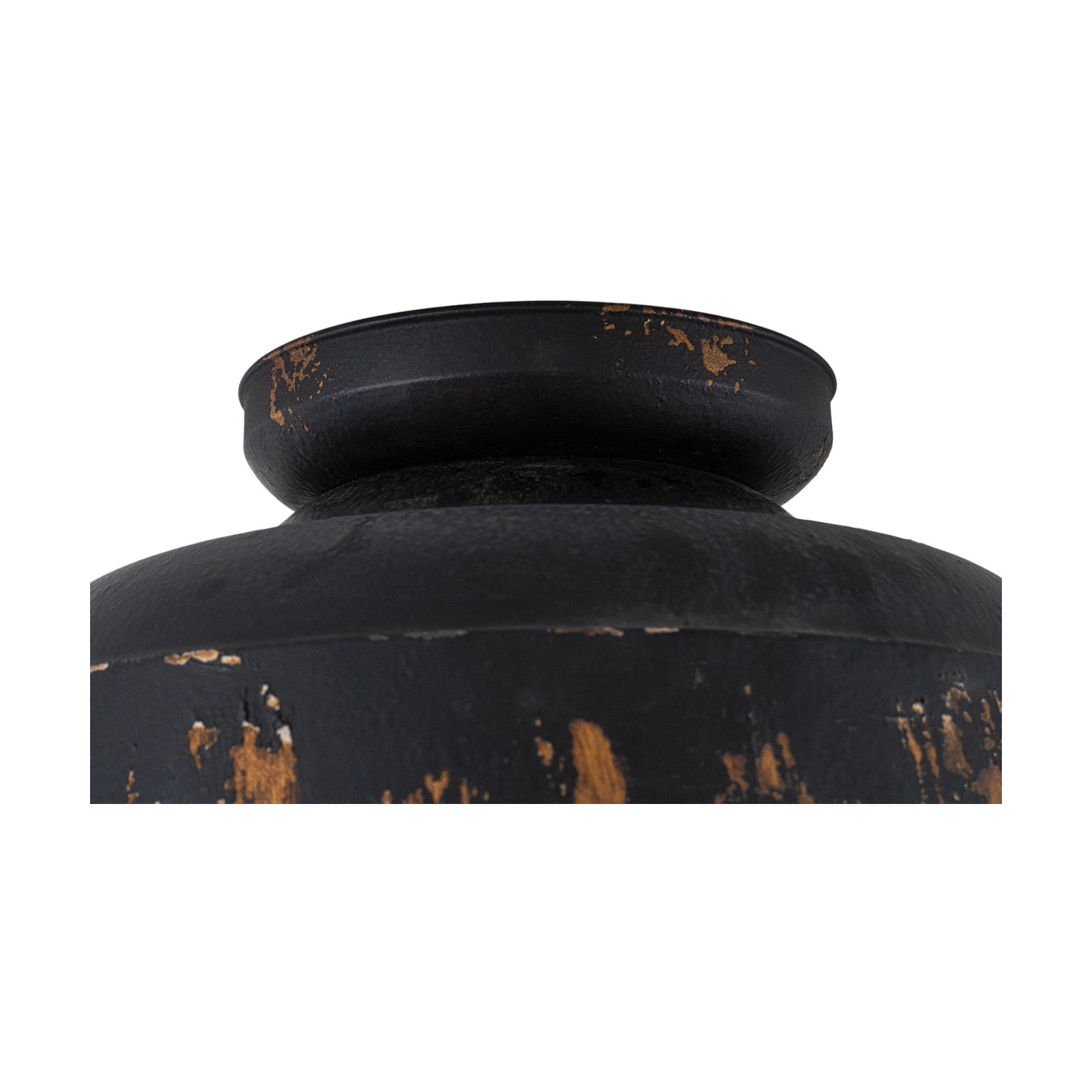 Glowlings 2-Light Industrial 14"Wide Black/Blue Antique Gold Distressing Dome Flush Mount