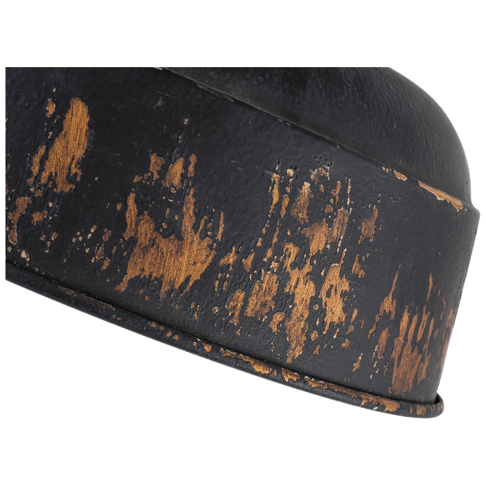 Glowlings 2-Light Industrial 14"Wide Black/Blue Antique Gold Distressing Dome Flush Mount