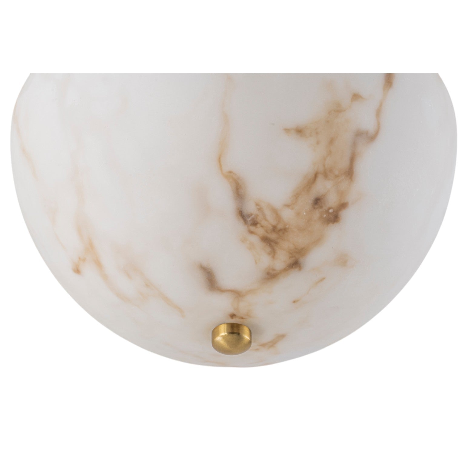 Glowlings 2-Light Luxury Brushed Brass Faux Alabaster Marble Bowl Shade Semi Flush Mount Ceiling Light