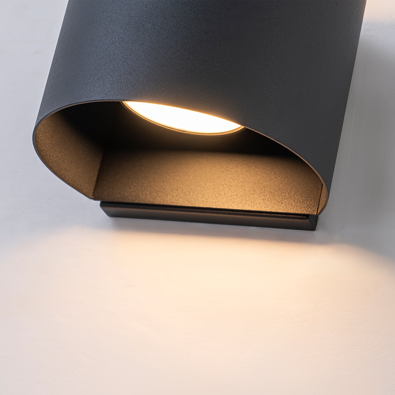 Glowlings 2-Light Modern 5"High Matte Black IP54 Cylinder Small LED Outdoor Wall Sconce