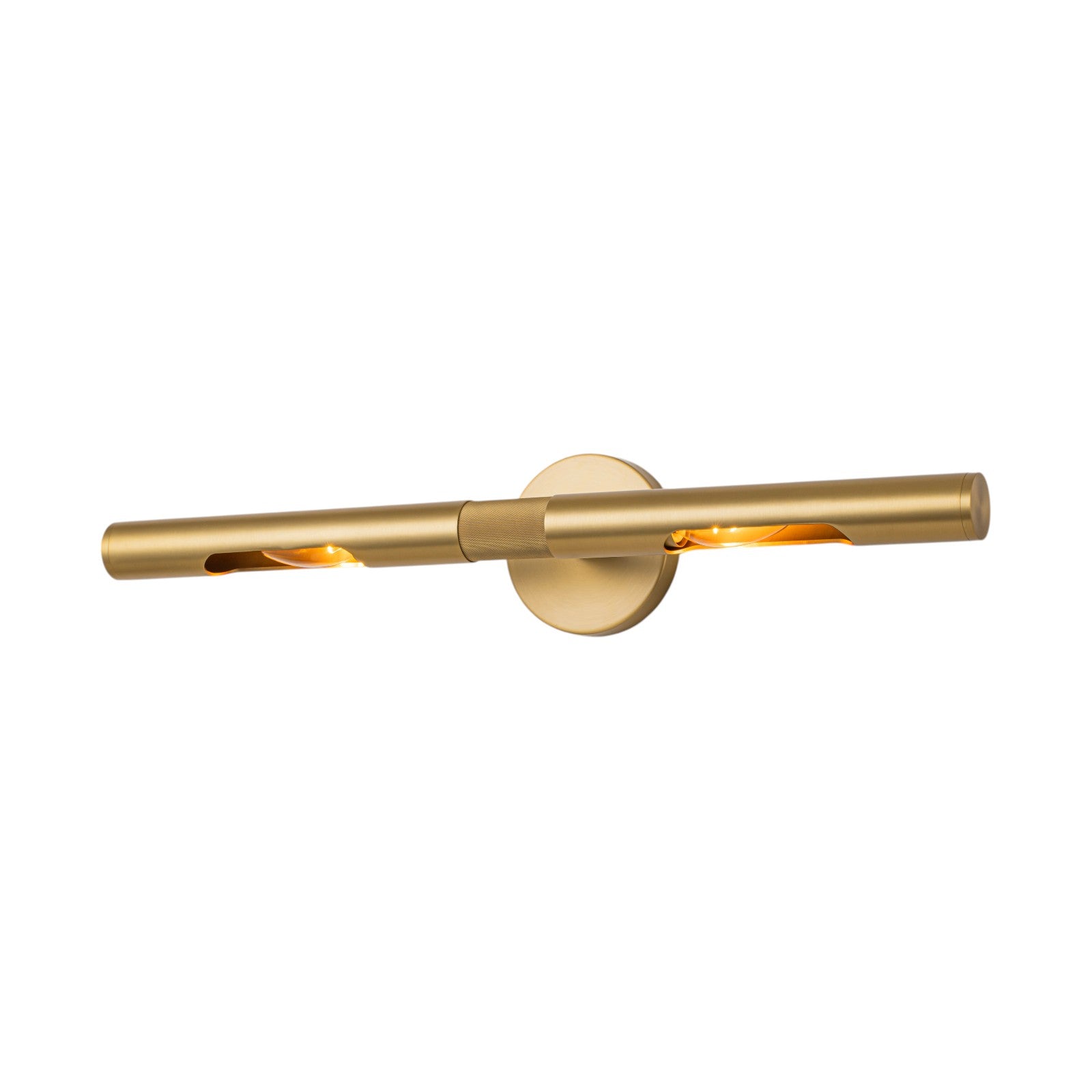 Glowlings 2-Light Modern 360° Rotated Brushed Brass Linear Wall Sconce Picture Light