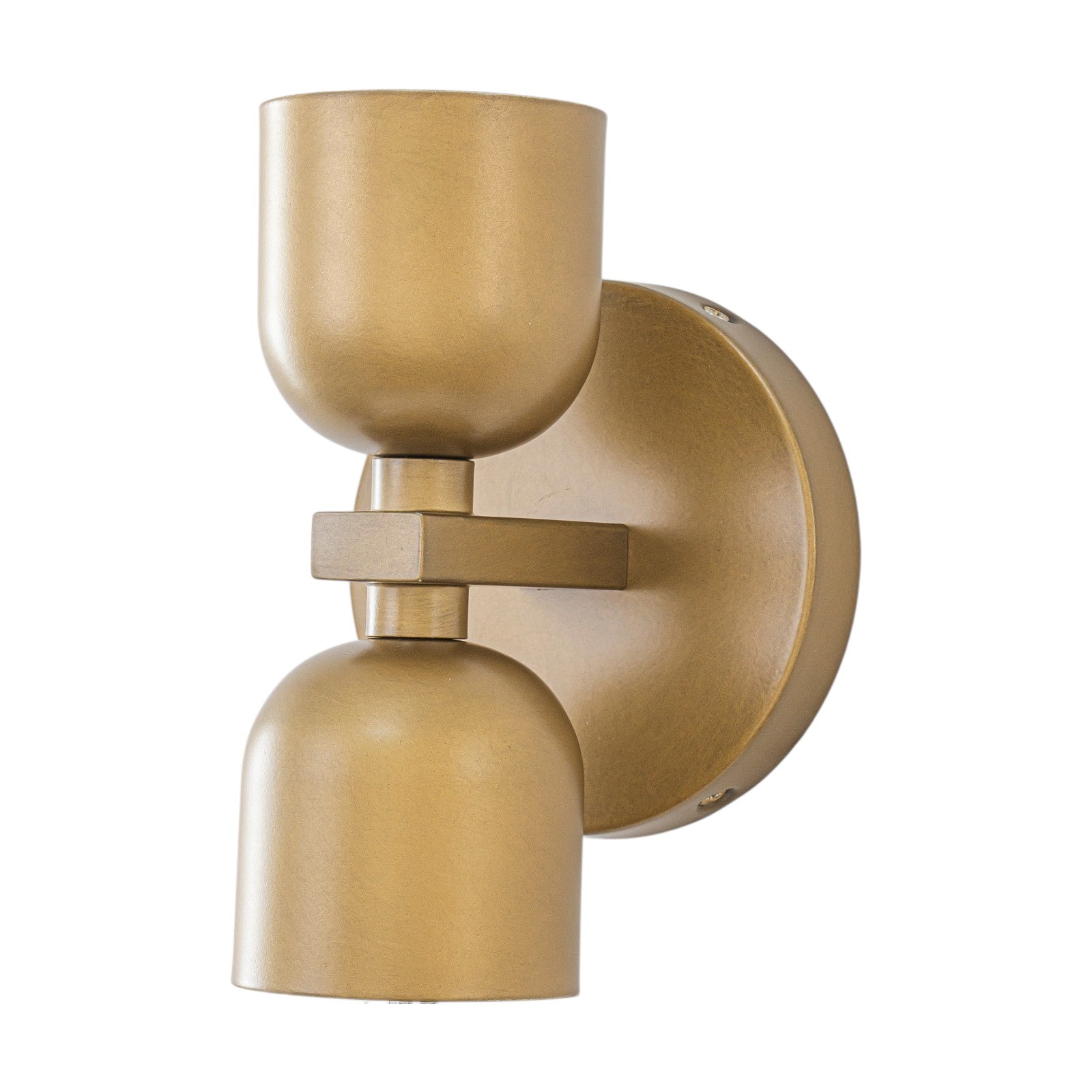 Glowlings 2-Light Mid-Century Modern Antique Brass Ribbed Glass Wall Sconce Bathroom Vanity Light