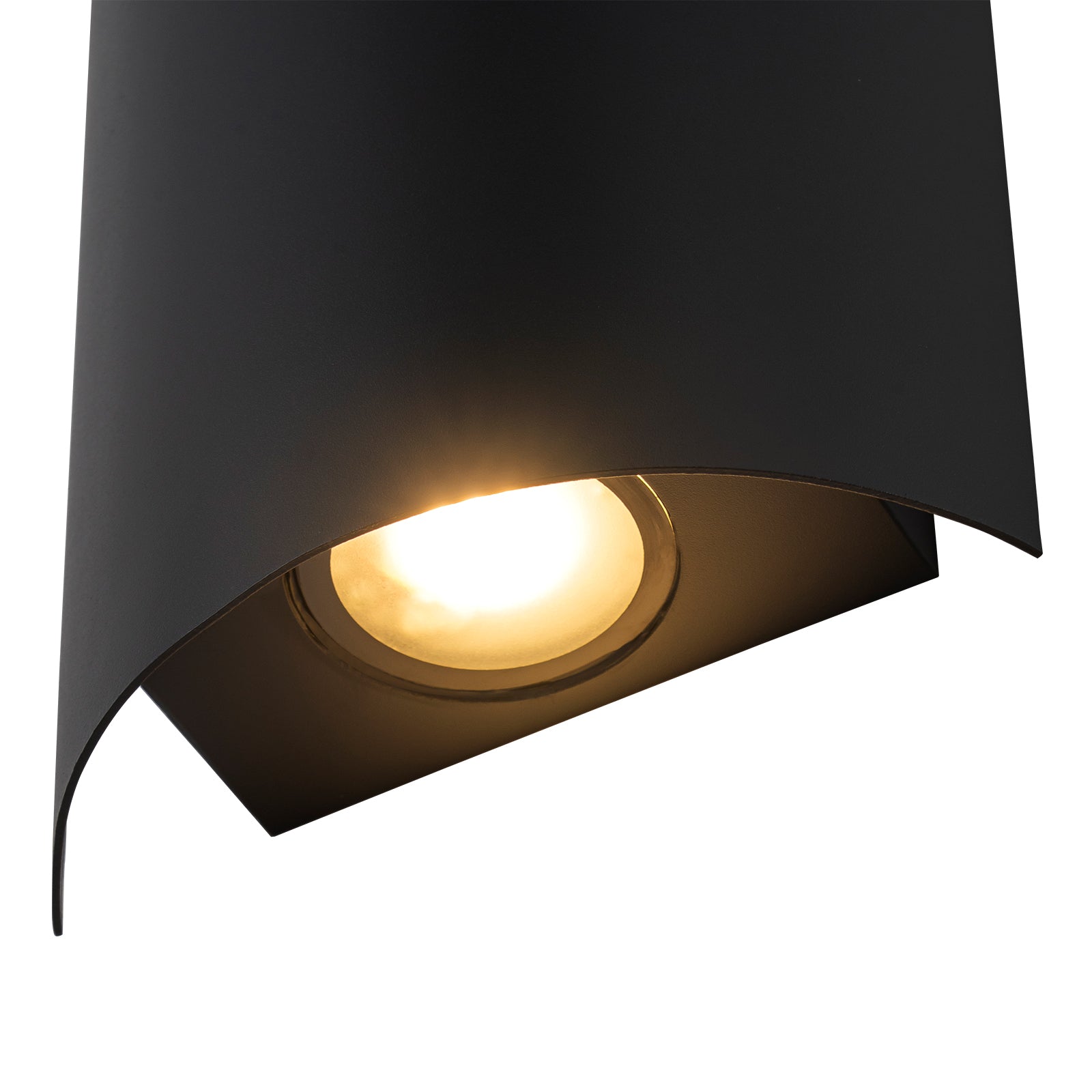 Glowlings 2-Light Modern 9"High Black Curved LED Outdoor Wall Sconce