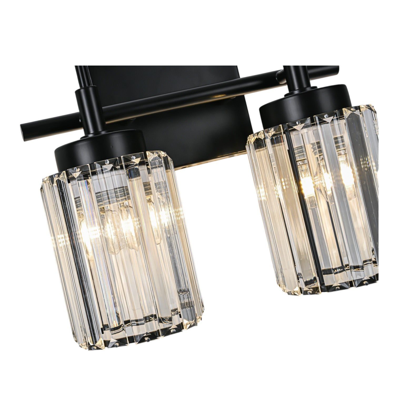 Glowlings 1/2/3/4/5-Light Modern Black/Gold Dimmable Round Crystal Bathroom Vanity Light