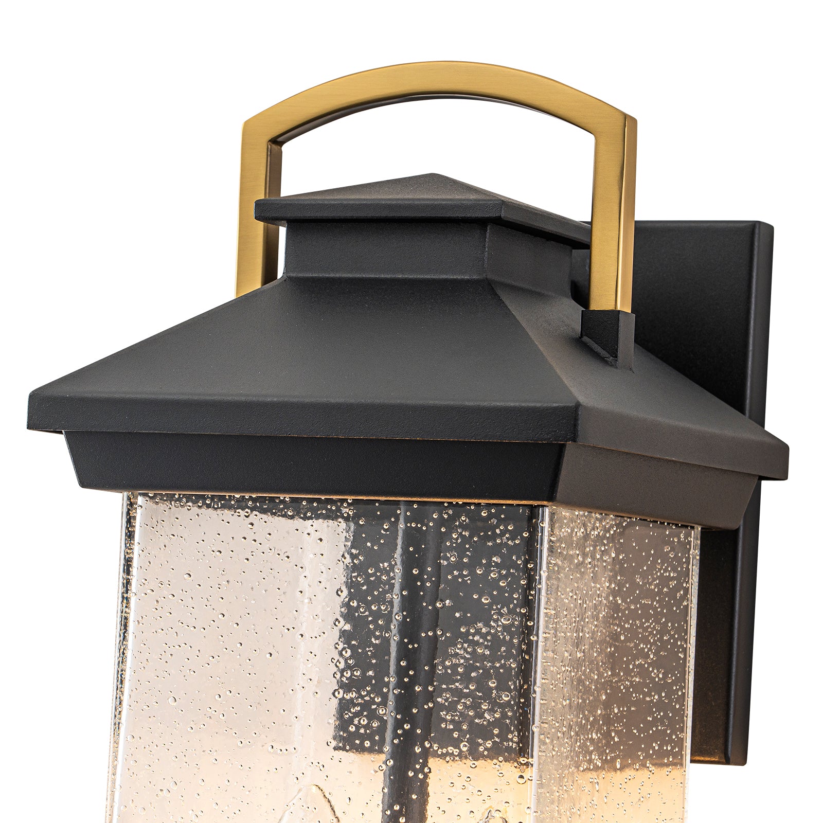 Glowlings 2-Light Modern 16"High Lantern Seeded Glass Candle Style Outdoor Wall Sconce