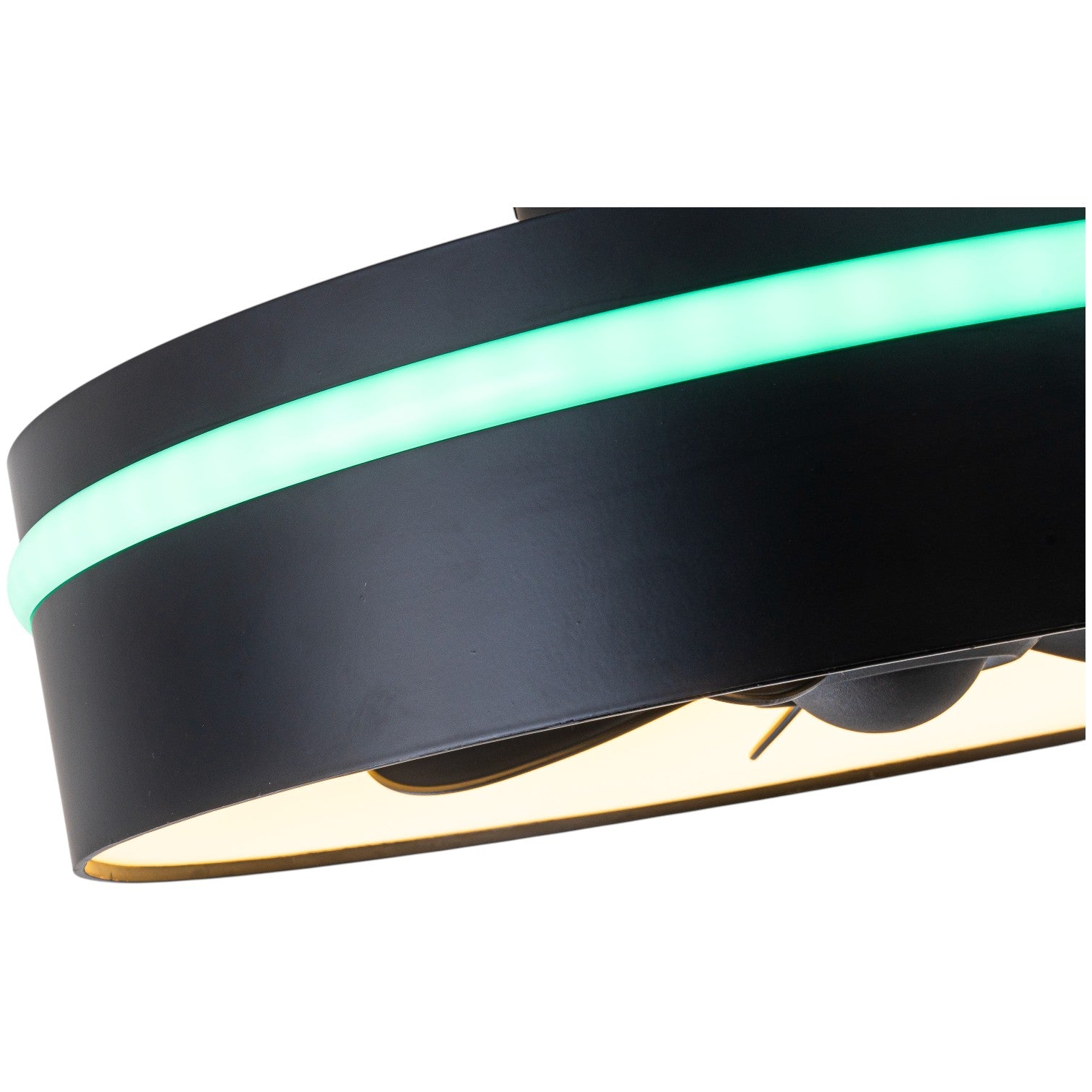 Glowlings 2-Light Modern Black Round RGB Smart LED 3CCT Dimmable Ceiling Fan with Light