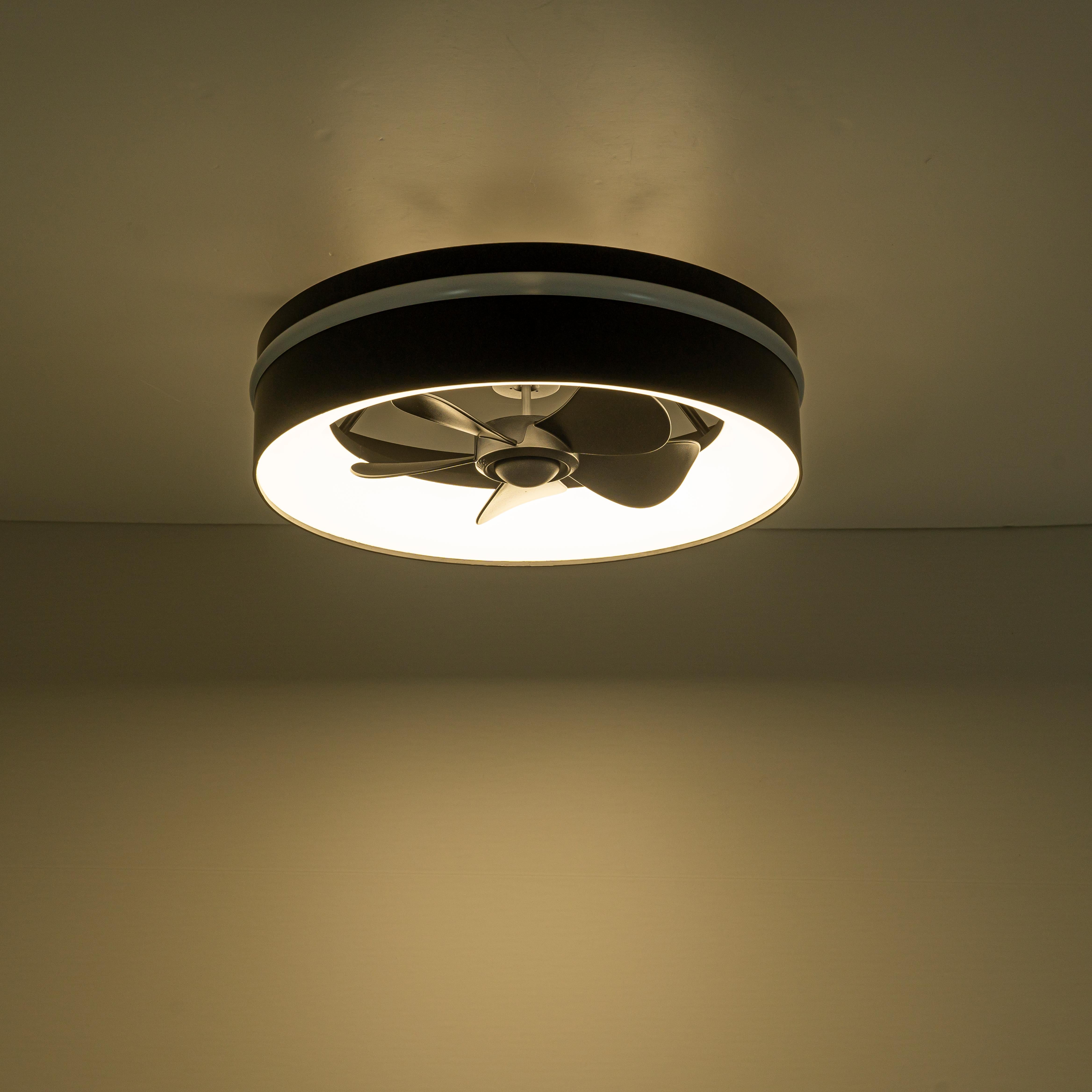 Glowlings 2-Light Modern Black Round RGB Smart LED 3CCT Dimmable Ceiling Fan with Light