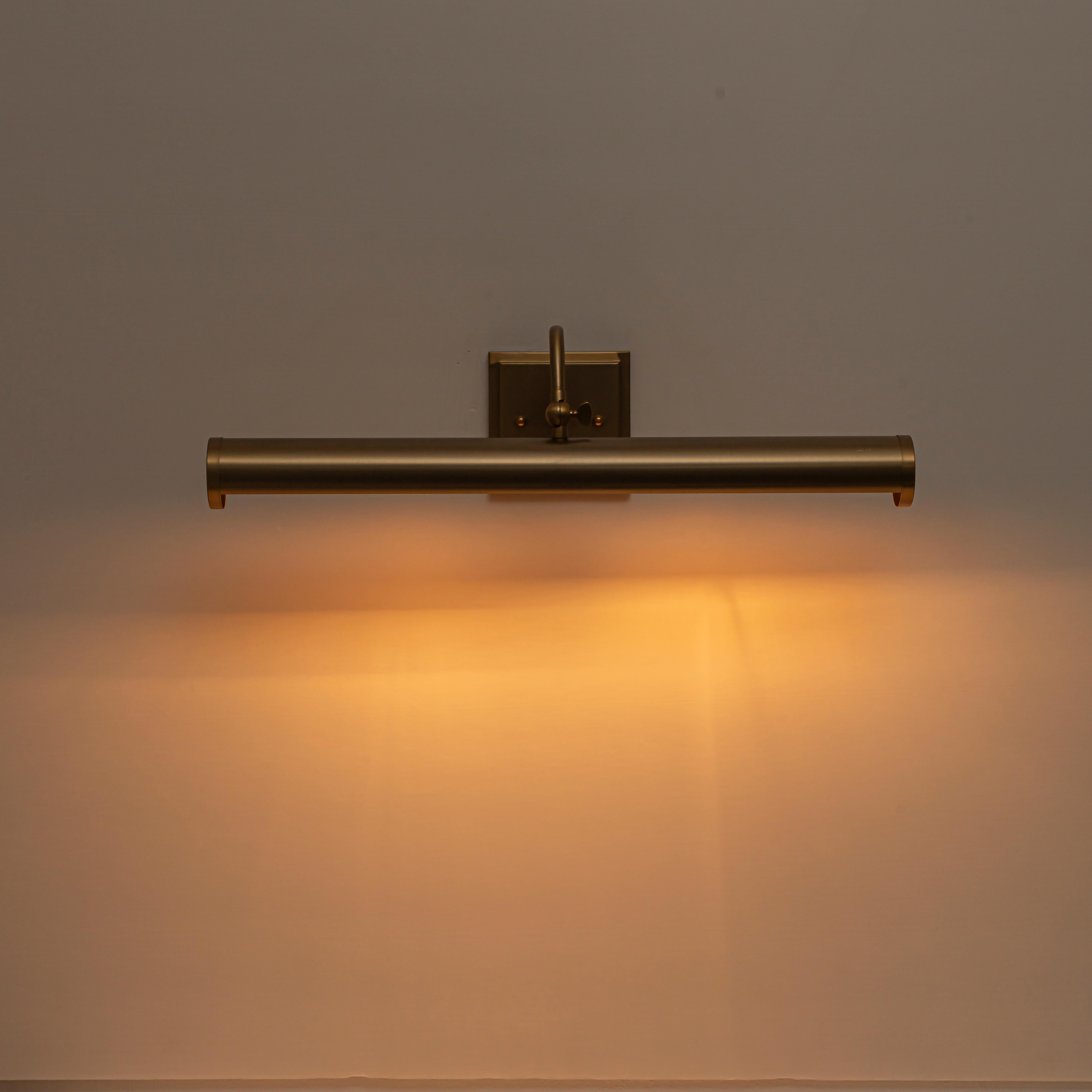 Glowlings 2-Light Modern Brass Linear Picture Light Wall Sconce for Artwork & Gallery Display, Mid-Century Antique Gold Vanity Light
