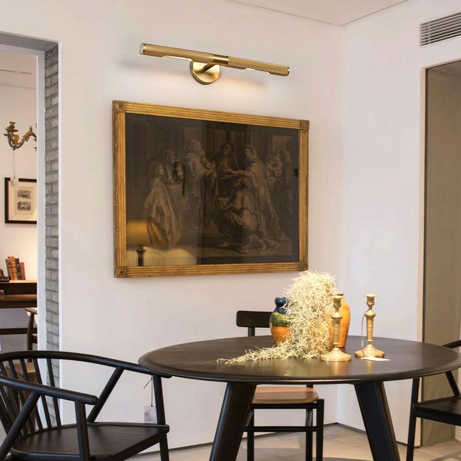 Glowlings 2-Light Modern 24"Wide Knurling Texture Antique Linear Picture Light Wall Sconce